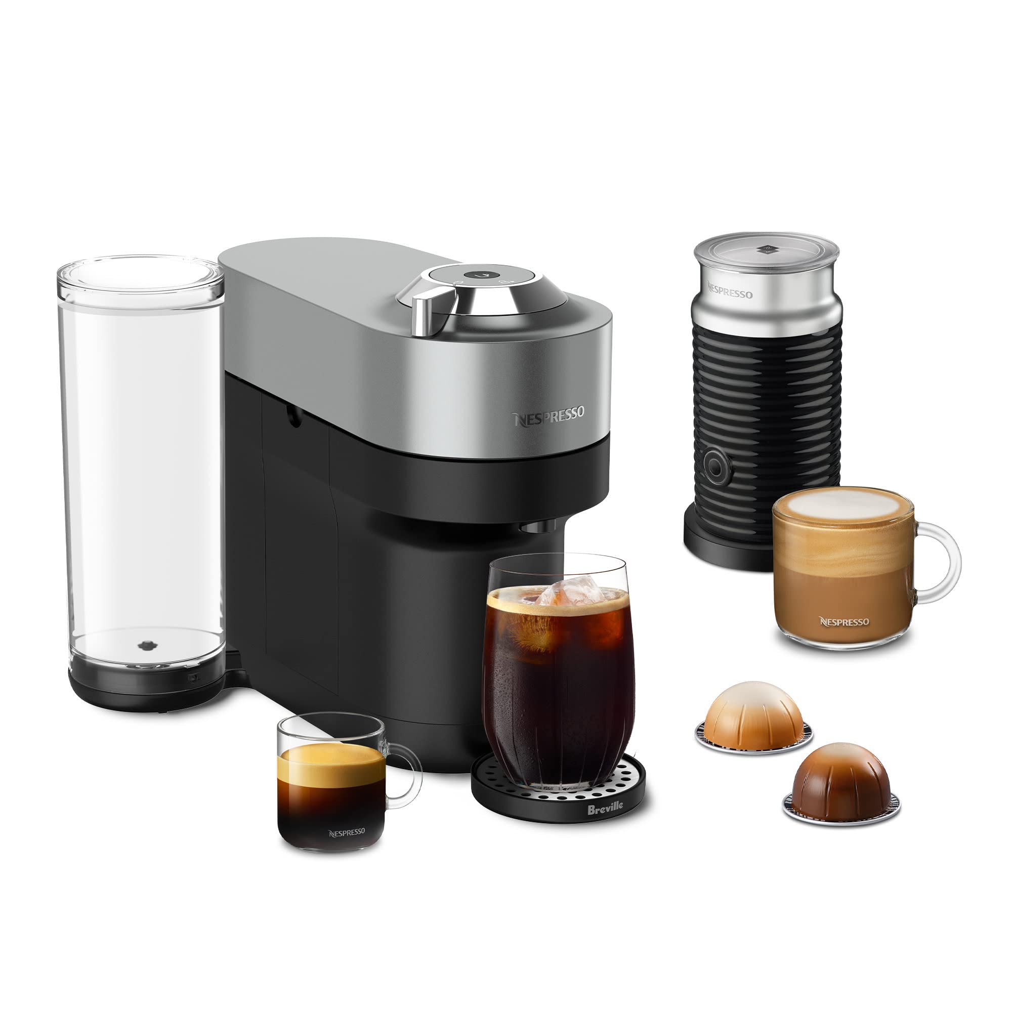 Nespresso Vertuo Pop+ Deluxe Coffee And Espresso Maker By Breville With Milk Frother, Titan
