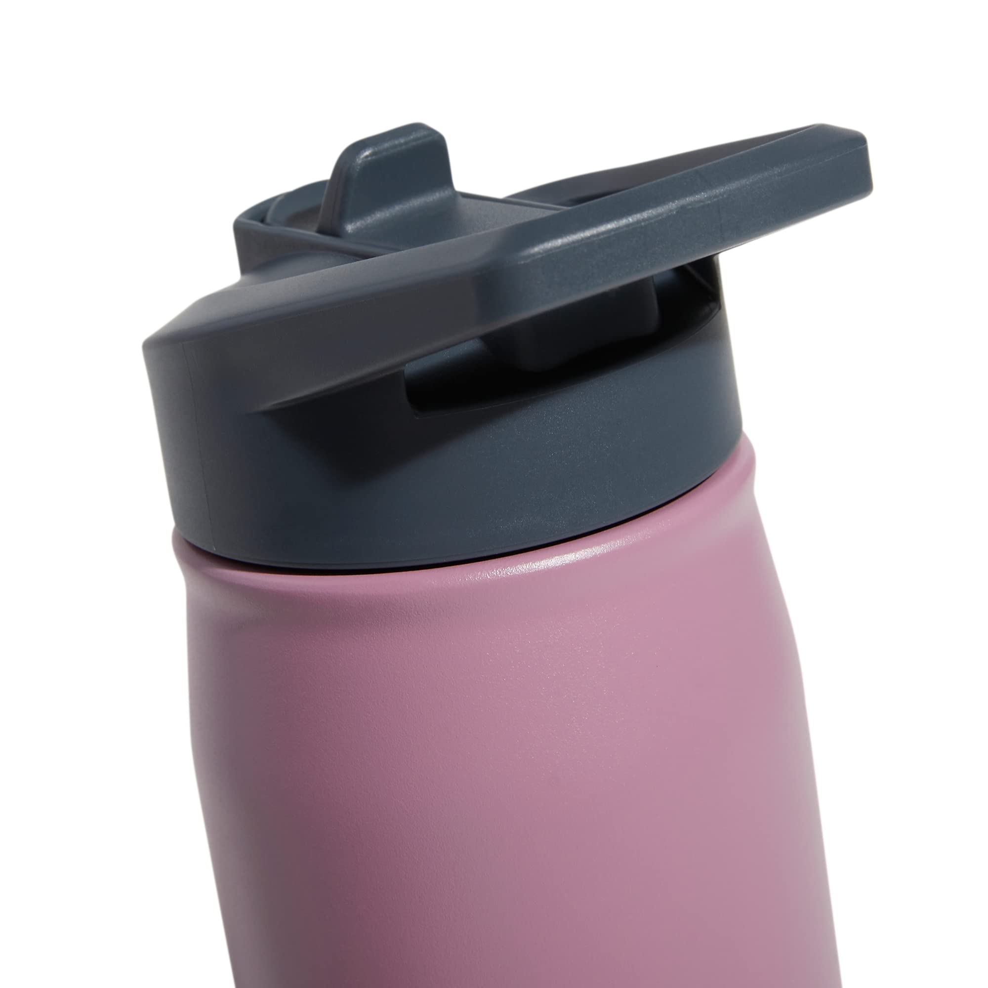 Adidas 600 Ml (20 Oz) Straw Top Metal Water Bottle, Hot/Cold Double-Walled Insulated 18/8 Stainless Steel, Wonder Orchid Purple/