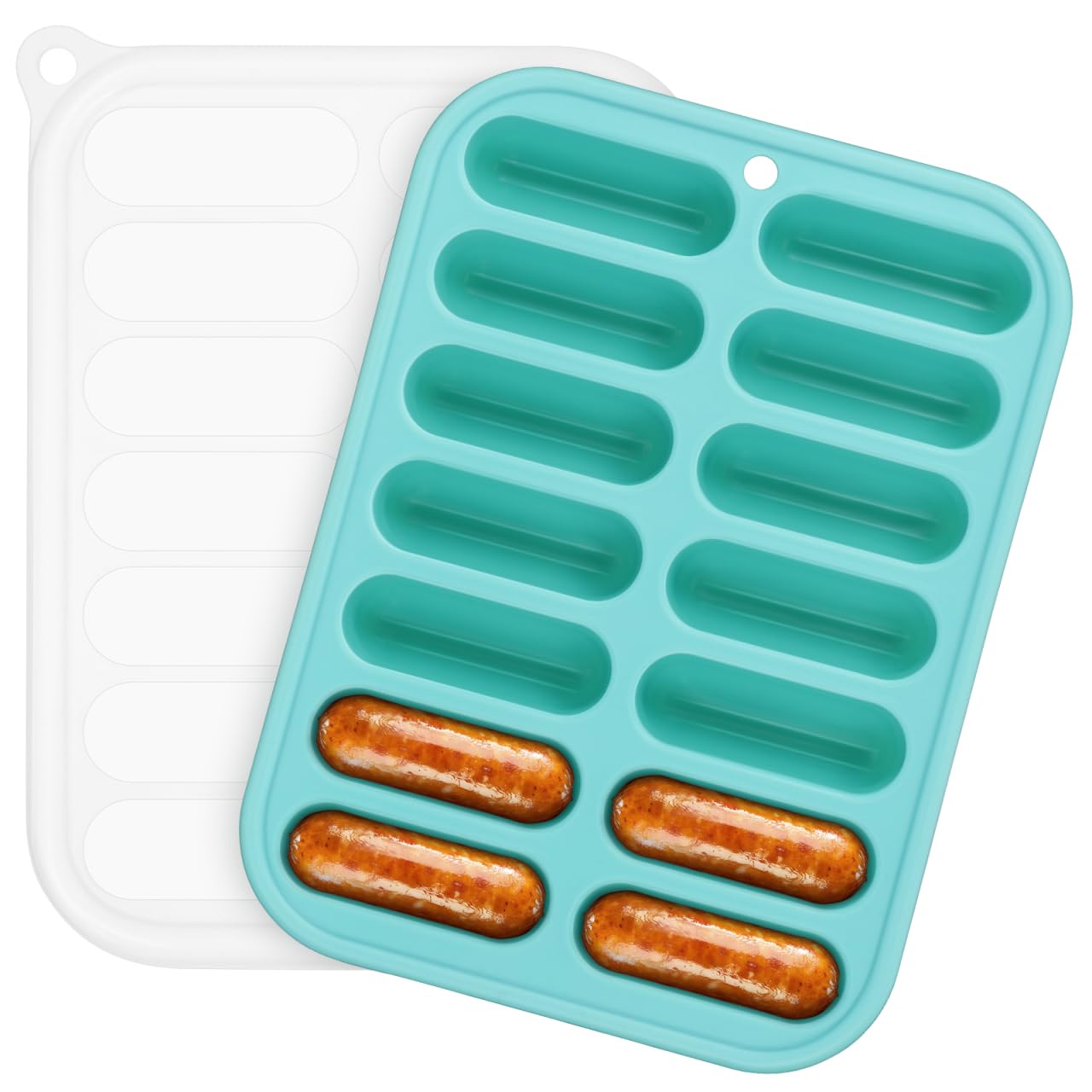 Silicone Sausage Molds  NonStick Flexible Hotdog Maker  14 Cavity Baking Cooking Steaming Container  DIY Homemade Sausages M