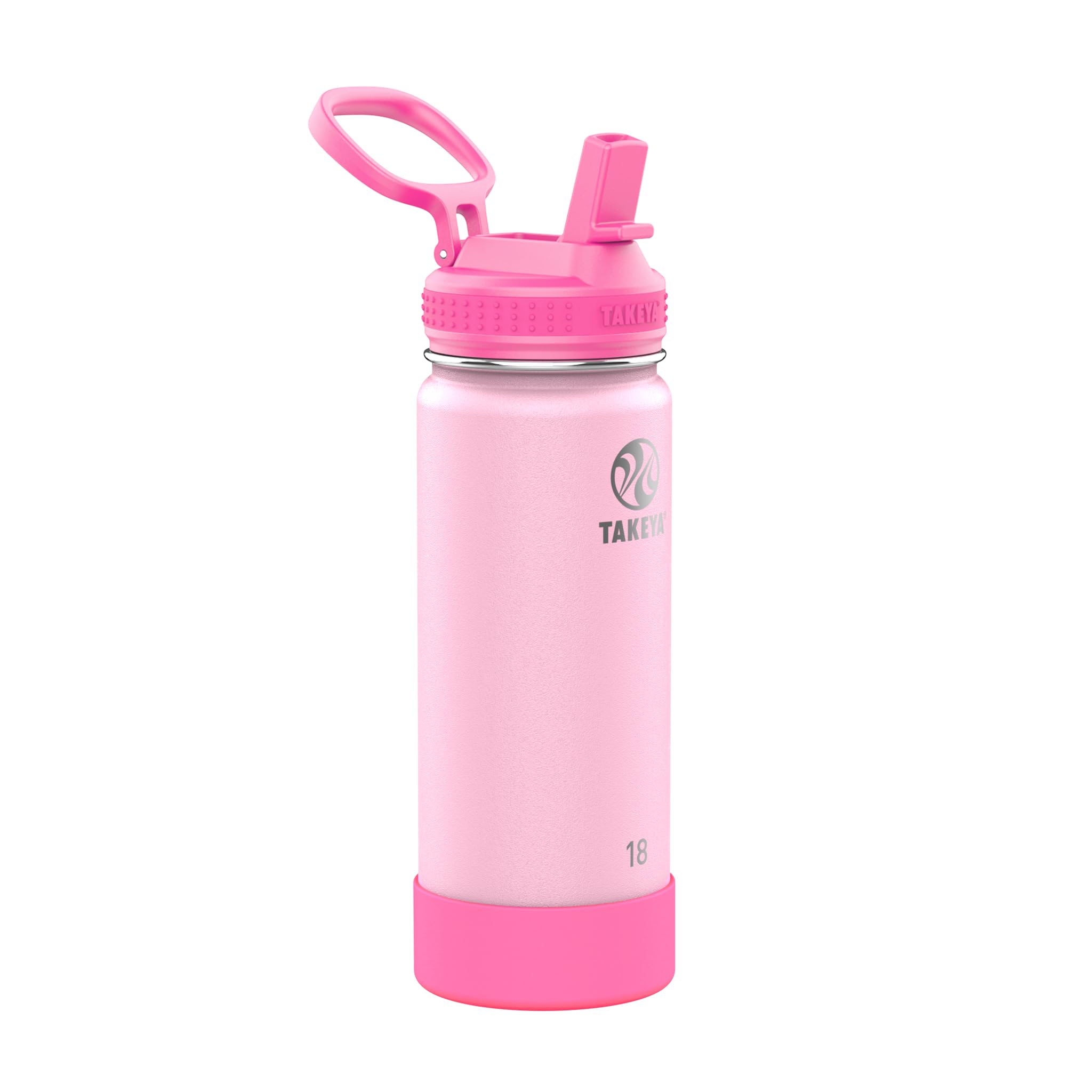 Takeya Actives Kids Glow-In-The-Dark Water Bottle With Straw Lid - Stainless Steel Bottle With Bpa-Free Lid - Reusable & Dishwas