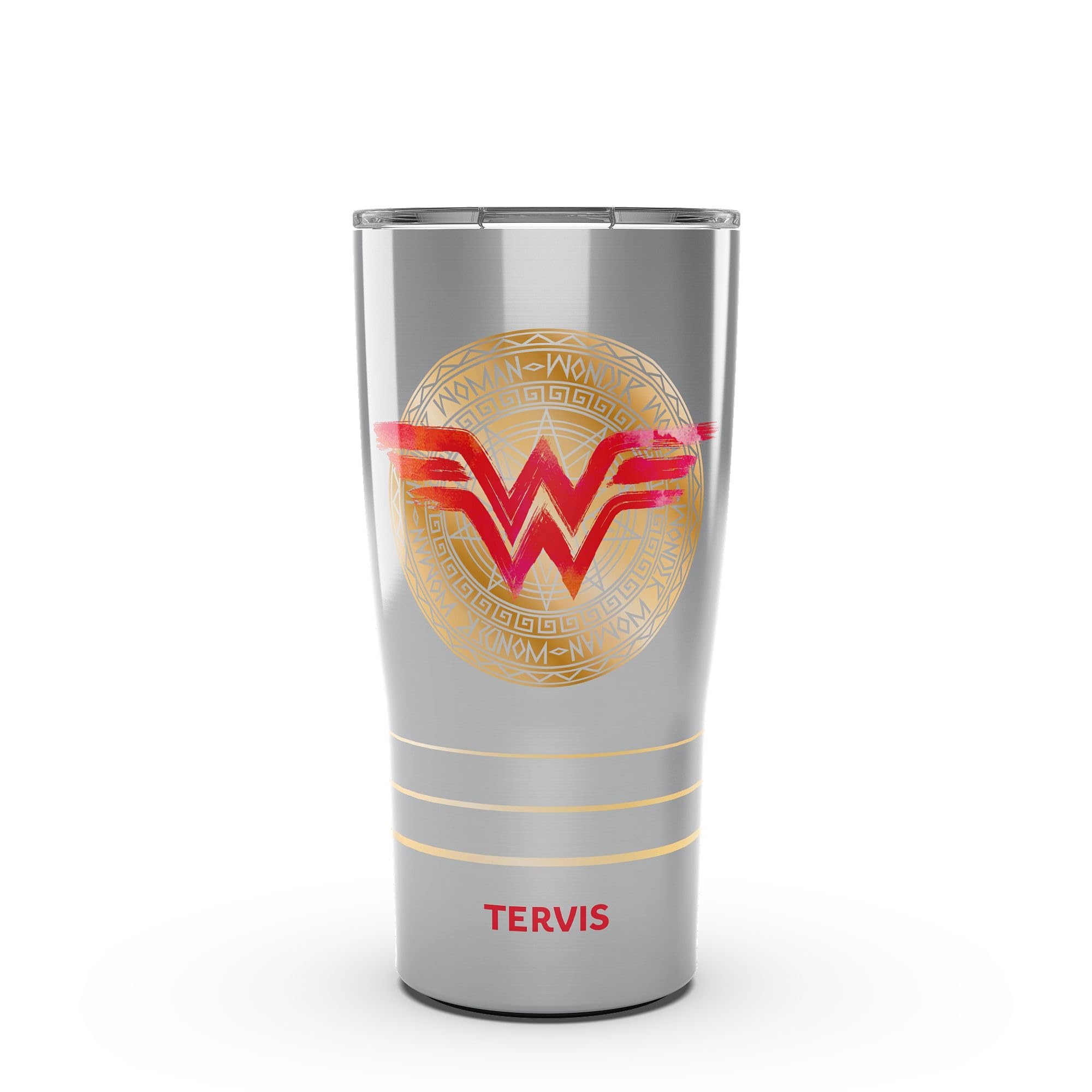 Tervis Traveler DC Comics Wonder Woman Icon Triple Walled Insulated Tumbler Travel Cup Keeps Drinks Cold & Hot, 20oz, Stainless 