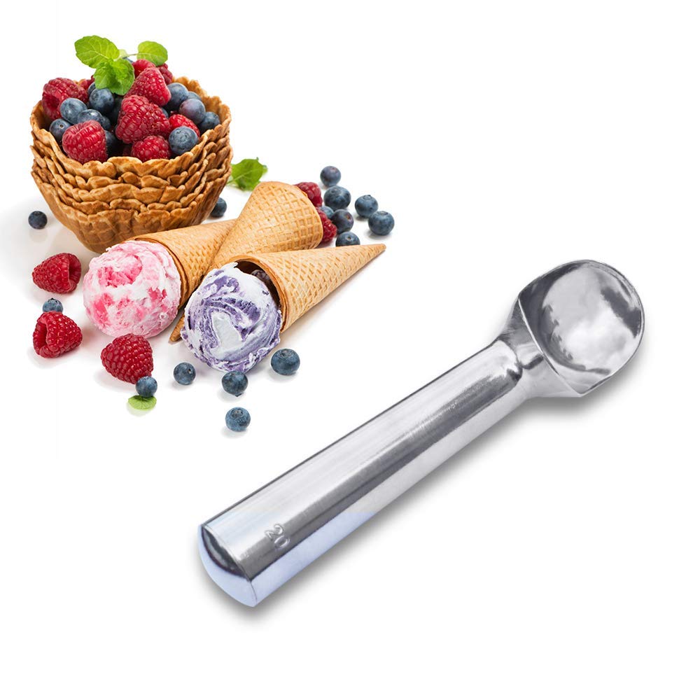 Cozihom 2 Oz Aluminum Ice Cream Scoop, Heat Conductive Handle, Non-Stick And Easy To Use, Simple One-Piece Aluminum Design Easy
