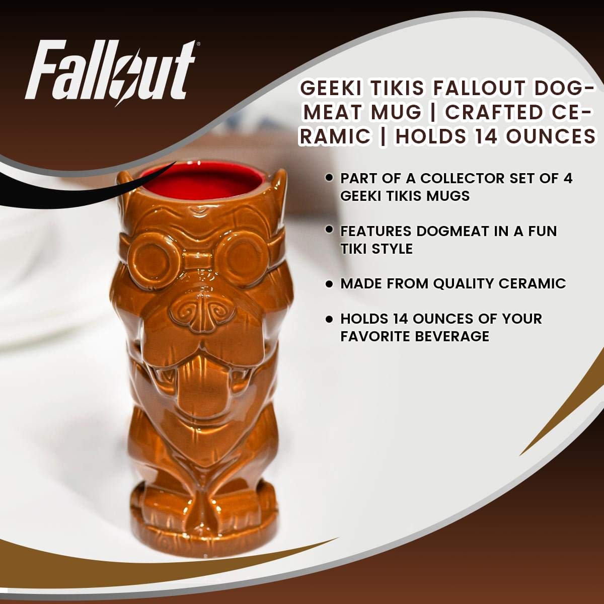 Geeki Tikis Fallout Dogmeat Mug | Crafted Ceramic | Holds 14 Ounces