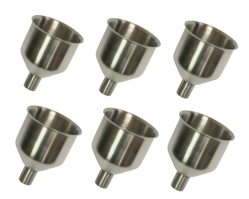 Yueton Pack Of 6 Stainless Steel Mini Funnel For Essential Oil Bottle, Flasks