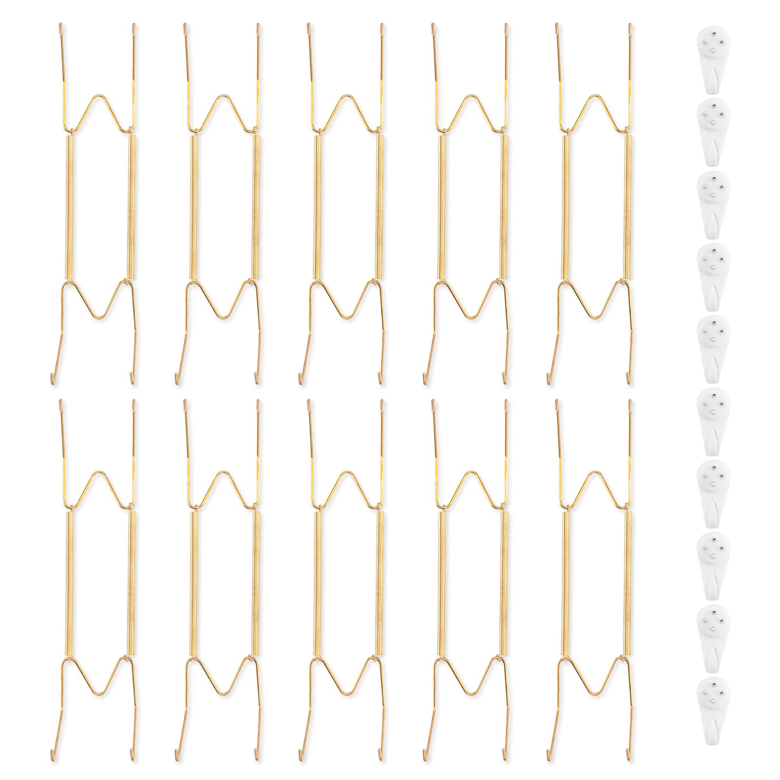 Bilillo 10 Pack Plate Hangers for the Wall, Suitable for 10-14 inch Art Plate, Invisible Heavy Duty Wire Plate Holder with Wall 