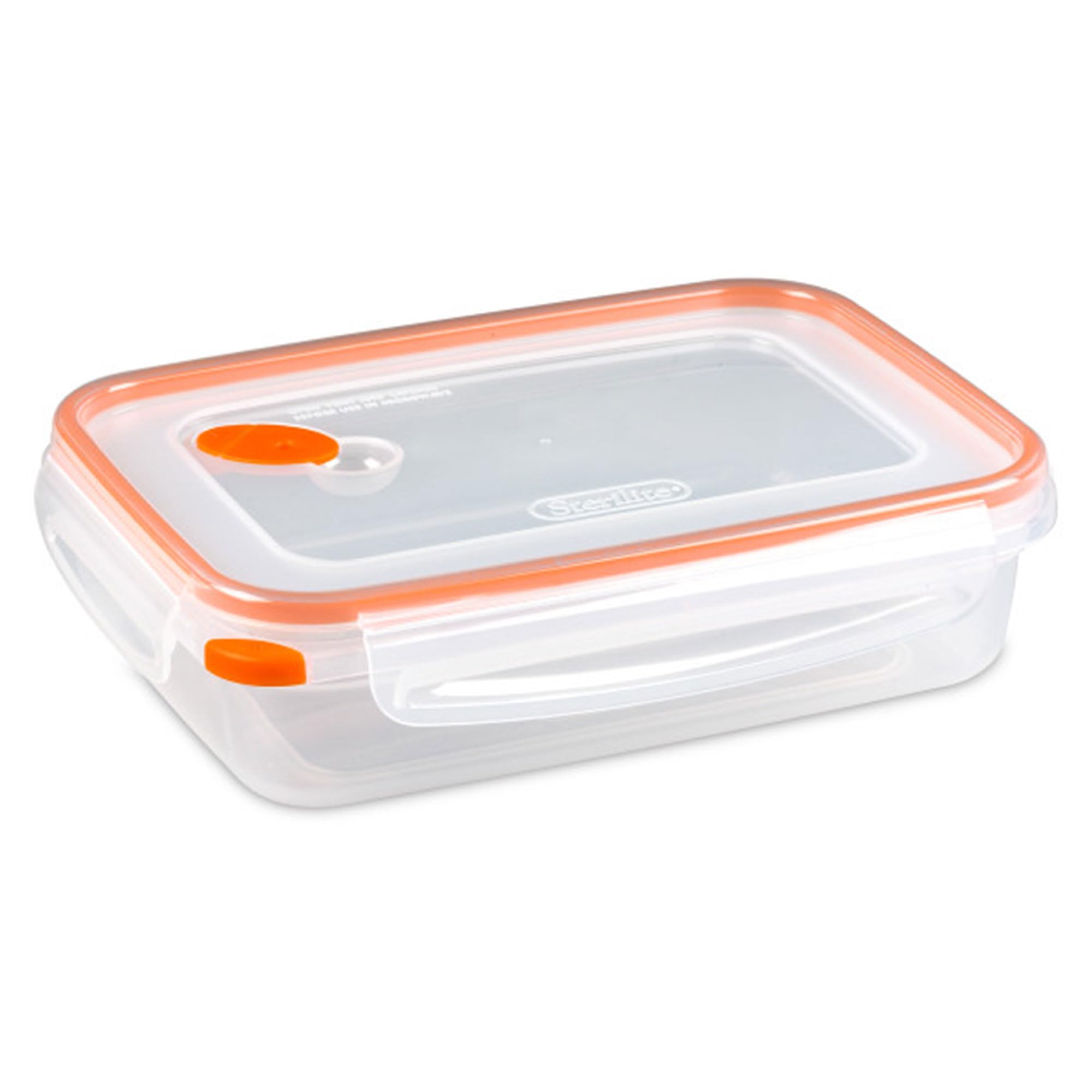 Sterilite UltraSeal 5.8 Cup Rectangle, Airtight Food Storage Container, Latching Lid, Microwave and Dishwasher Safe, Clear With