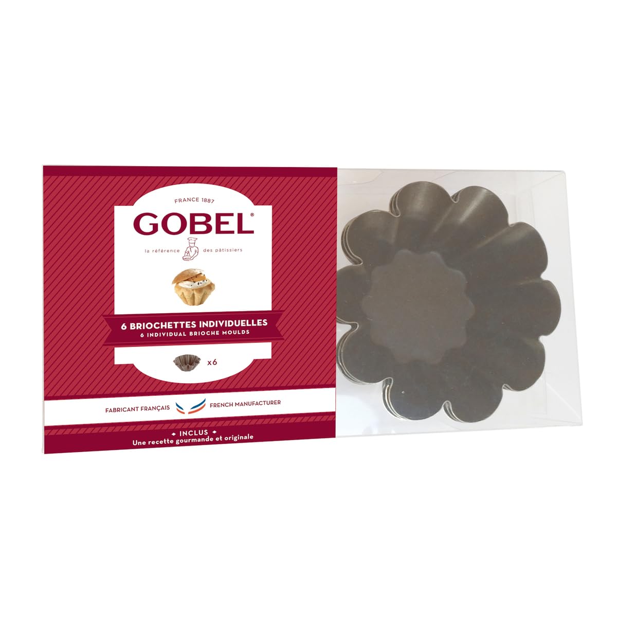 Gobel Box of 6 Perforated 271641 Fluted Brioche Base NonStick