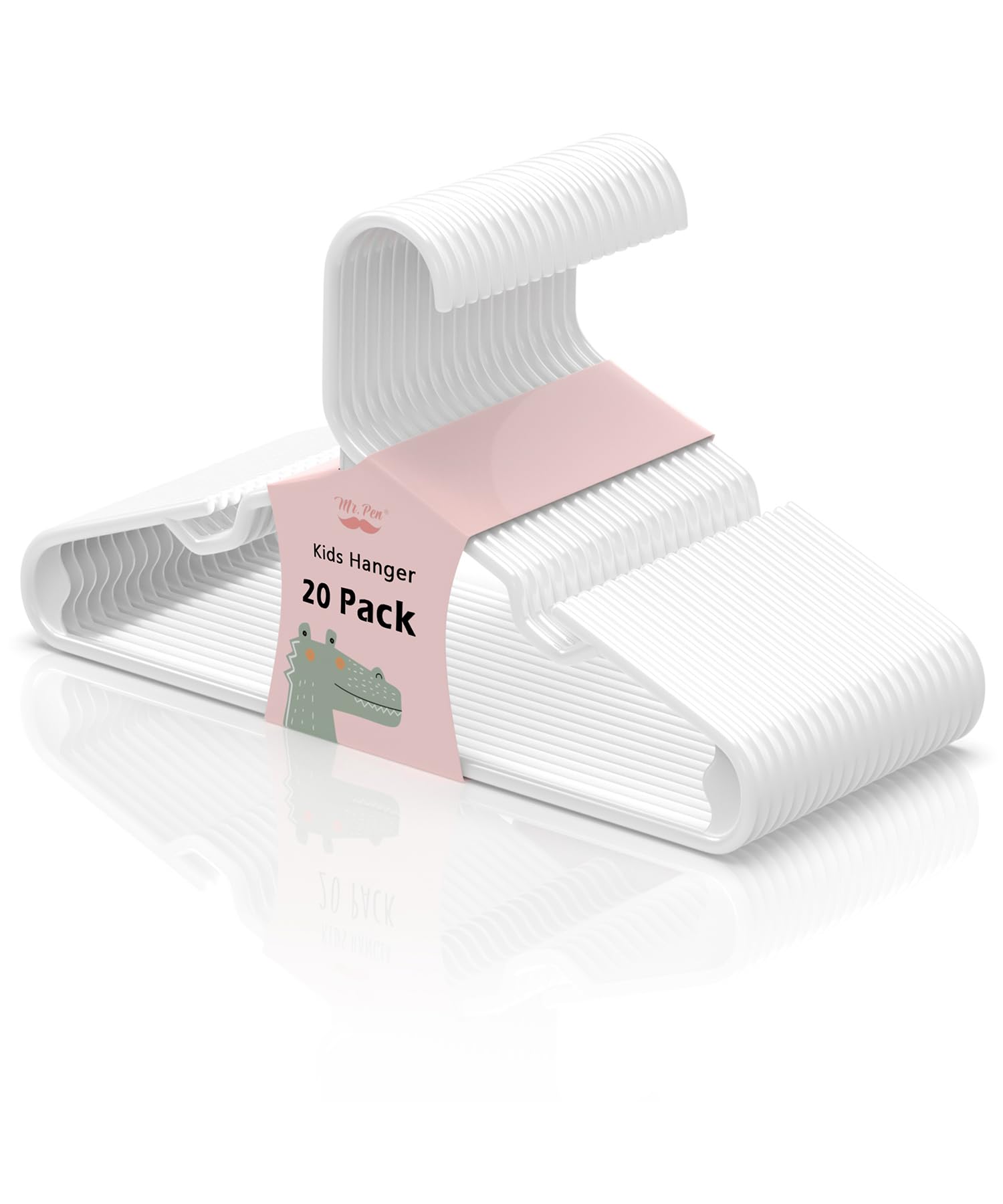 Mr. Pen- Kids Plastic Hangers, 20 Pack, White Baby Hanger, Childrens Hangers For Clothes, Baby Hangers For Closet, Kids Hangers,