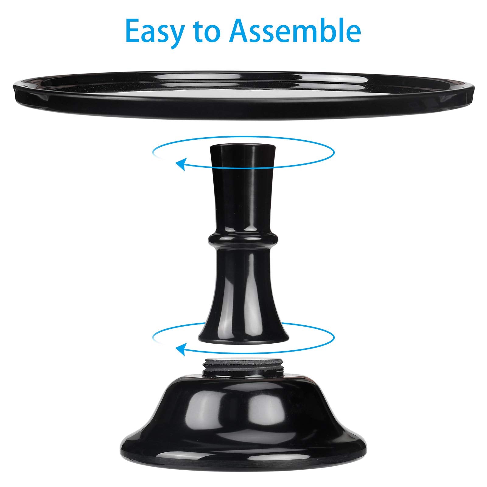 Klaskware Round Cake Stand Black 11'' Melamine Cake Display Stand Dessert Cupcake Display Tray For Holiday,Graduation,Wedding,Bi