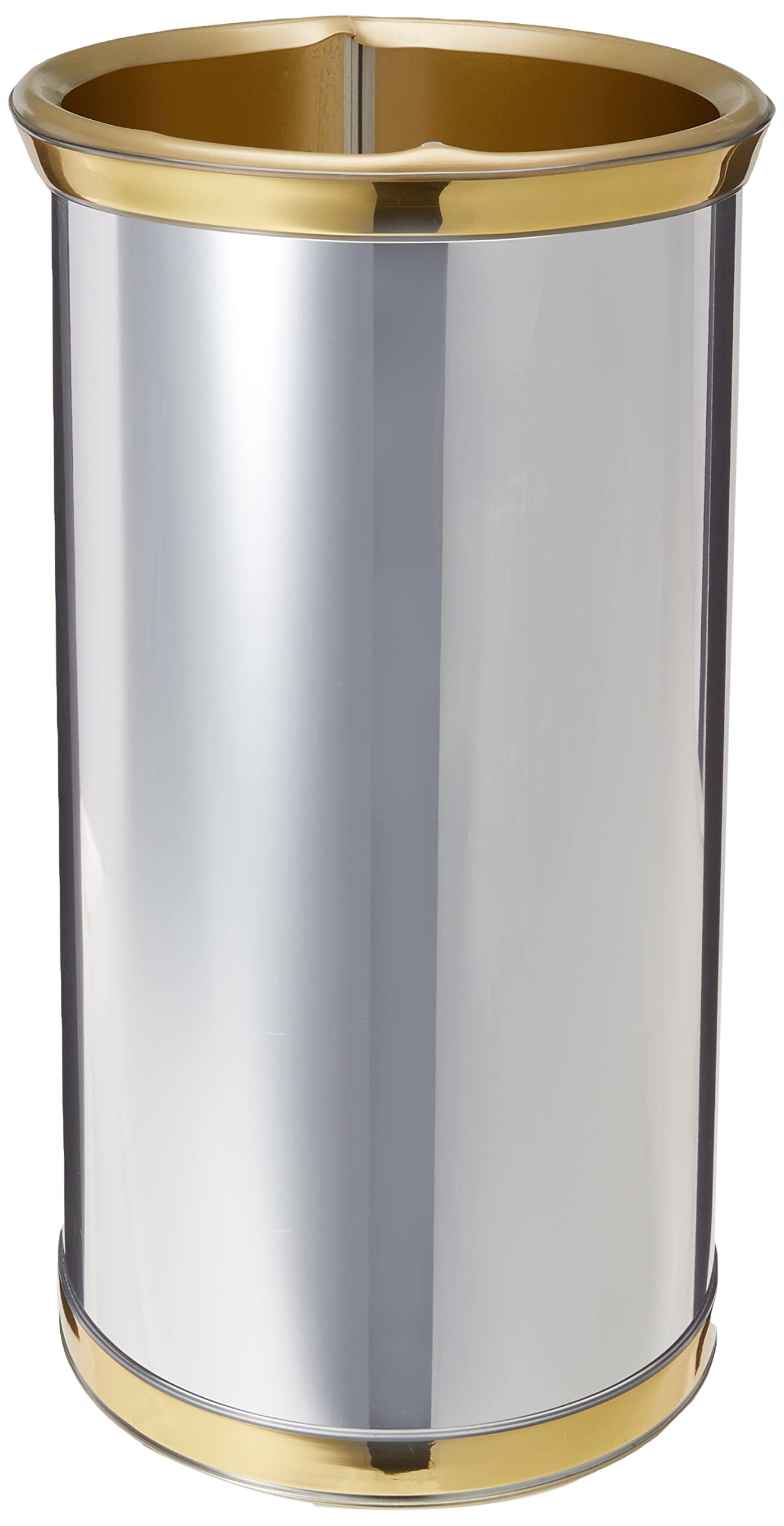 Mylar Polished Chrome & Brass 14 Inches Oval Waste Basket