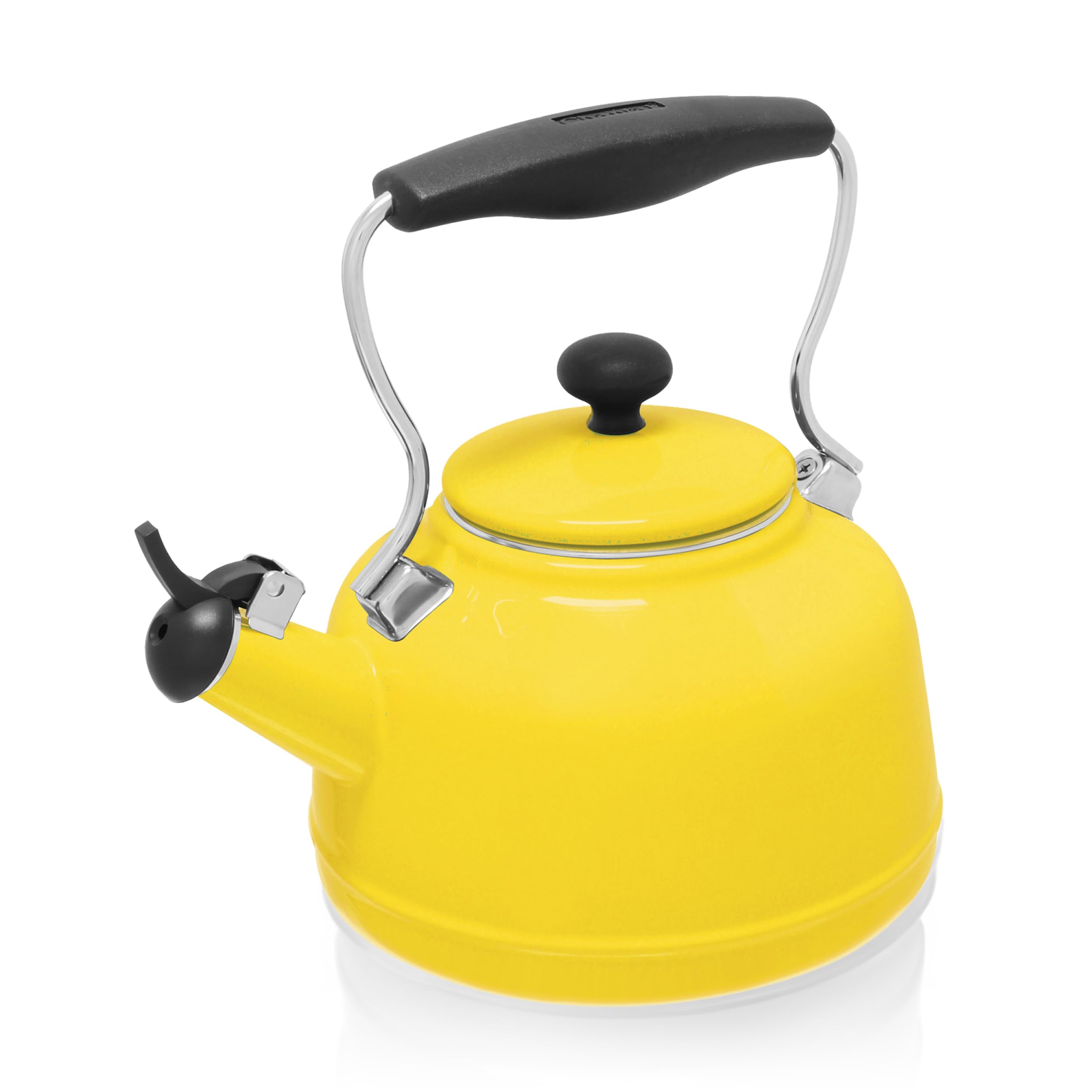 Chantal Tea Kettle, 1.7 Qt, Vintage Series, Premium Enamel On Carbon Steel, Whistling, Even Heating & Quick Boil (Canary Yellow)
