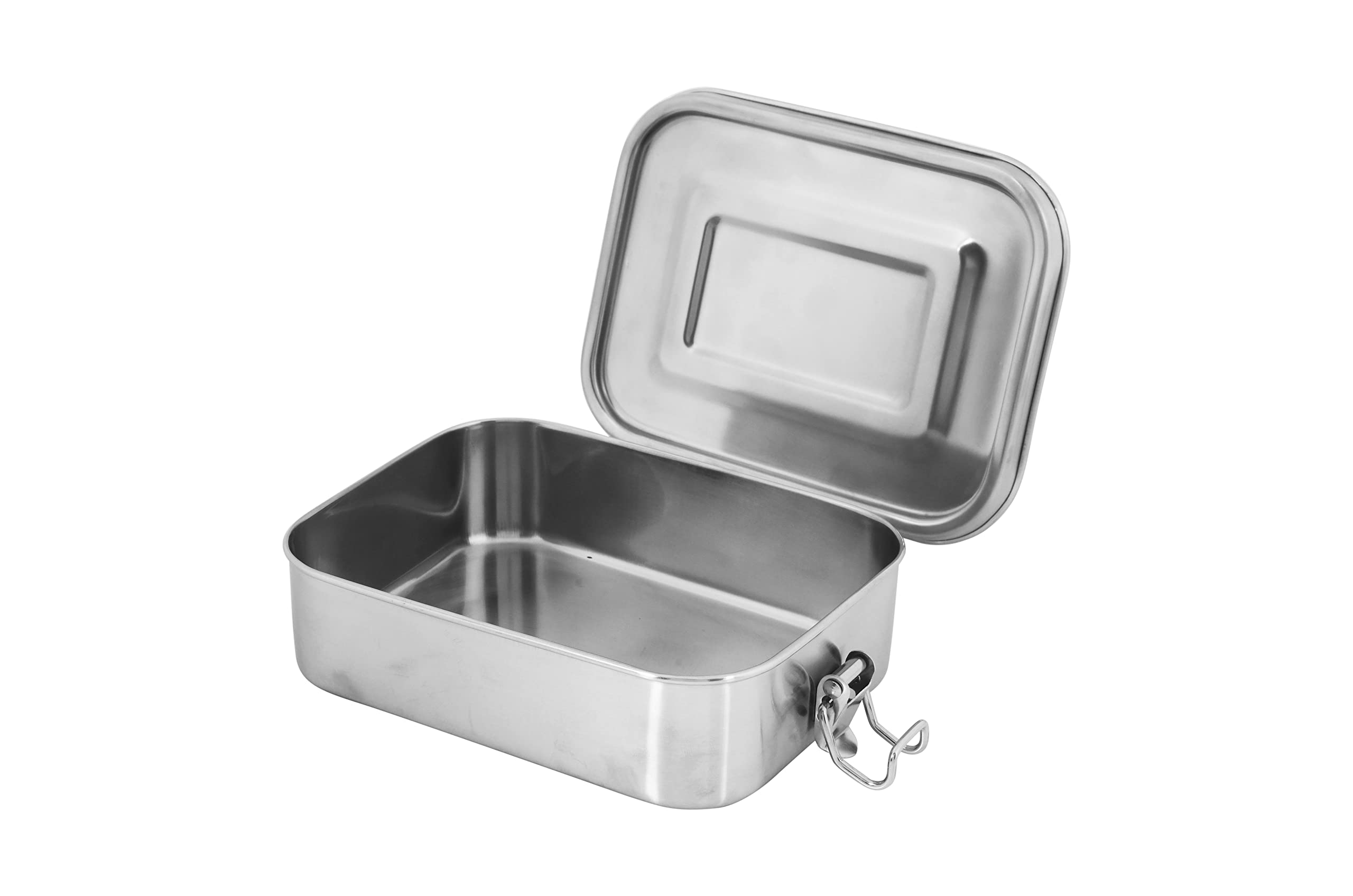 Wg Inc Small Stainless Steel Bento Box Sandwich Container, Salads Or One Meal Tiffin | Open Design For Wraps | Hygienic, Easy To