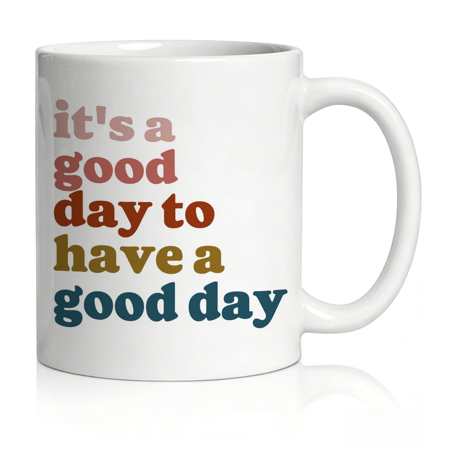TRENSTIS Retro Boho Inspirational Mug, Motivational Mental Health Gifts Ceramic Coffee Cup, Its a Good Day to Have a Good Day P