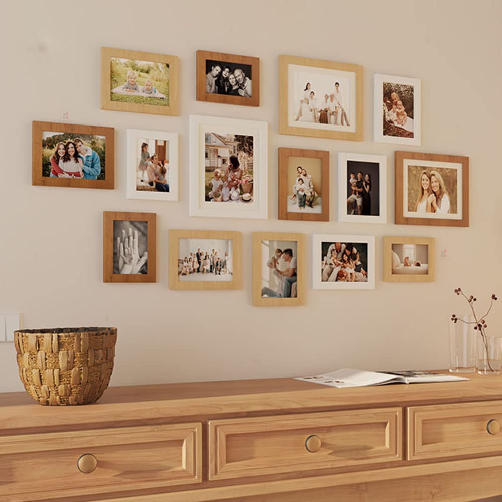 Art Street - Colourful Photo Frame Memories Set Of 15 Individual Picture Frame - Mix Color (3Pc-8X10,8Pc-5X7, 4Pc-4X6 Inch)
