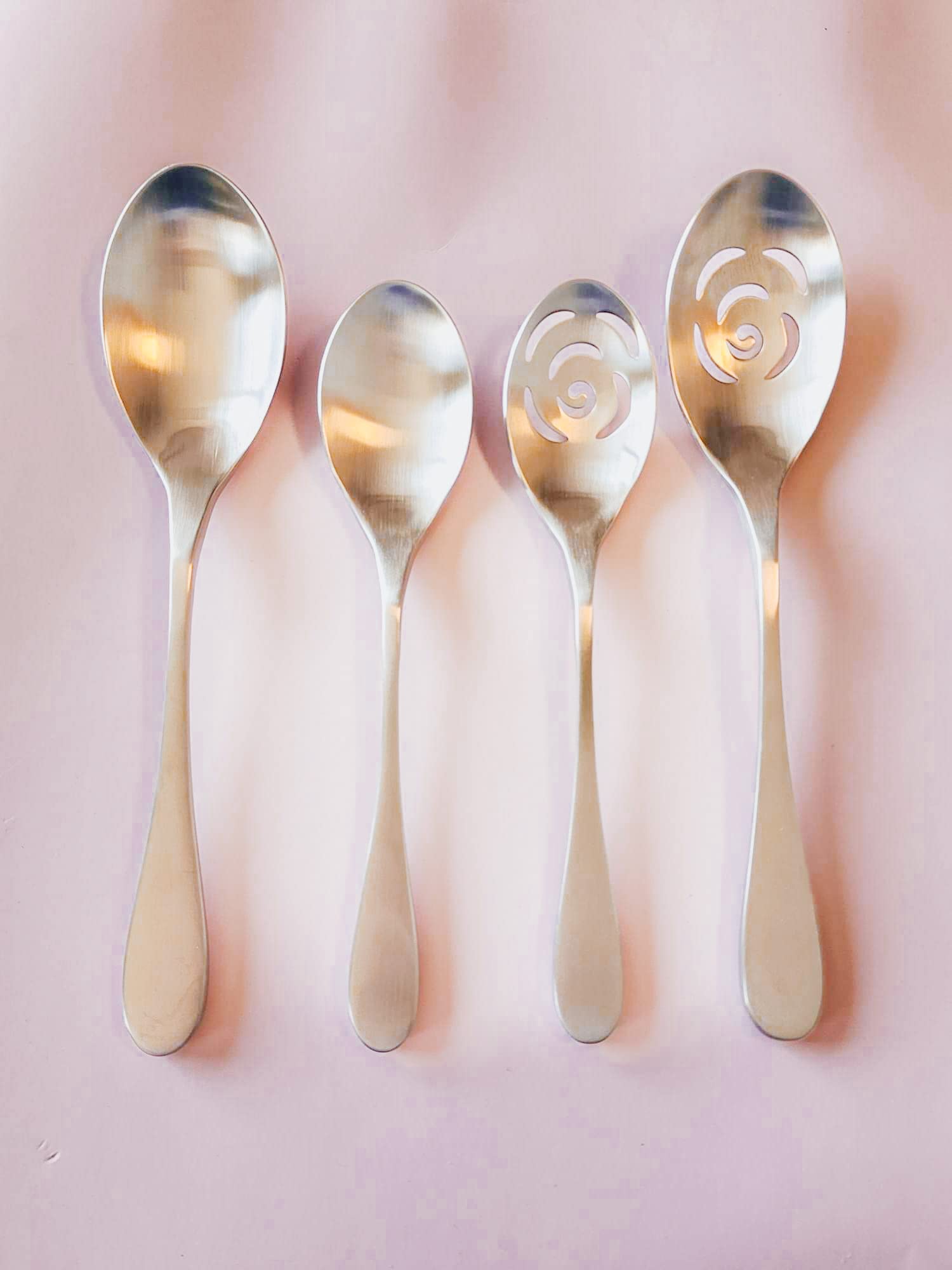 Knork Original Forged, Matte Xl Serving Spoon, Extra Large 2 Piece Set, Silver