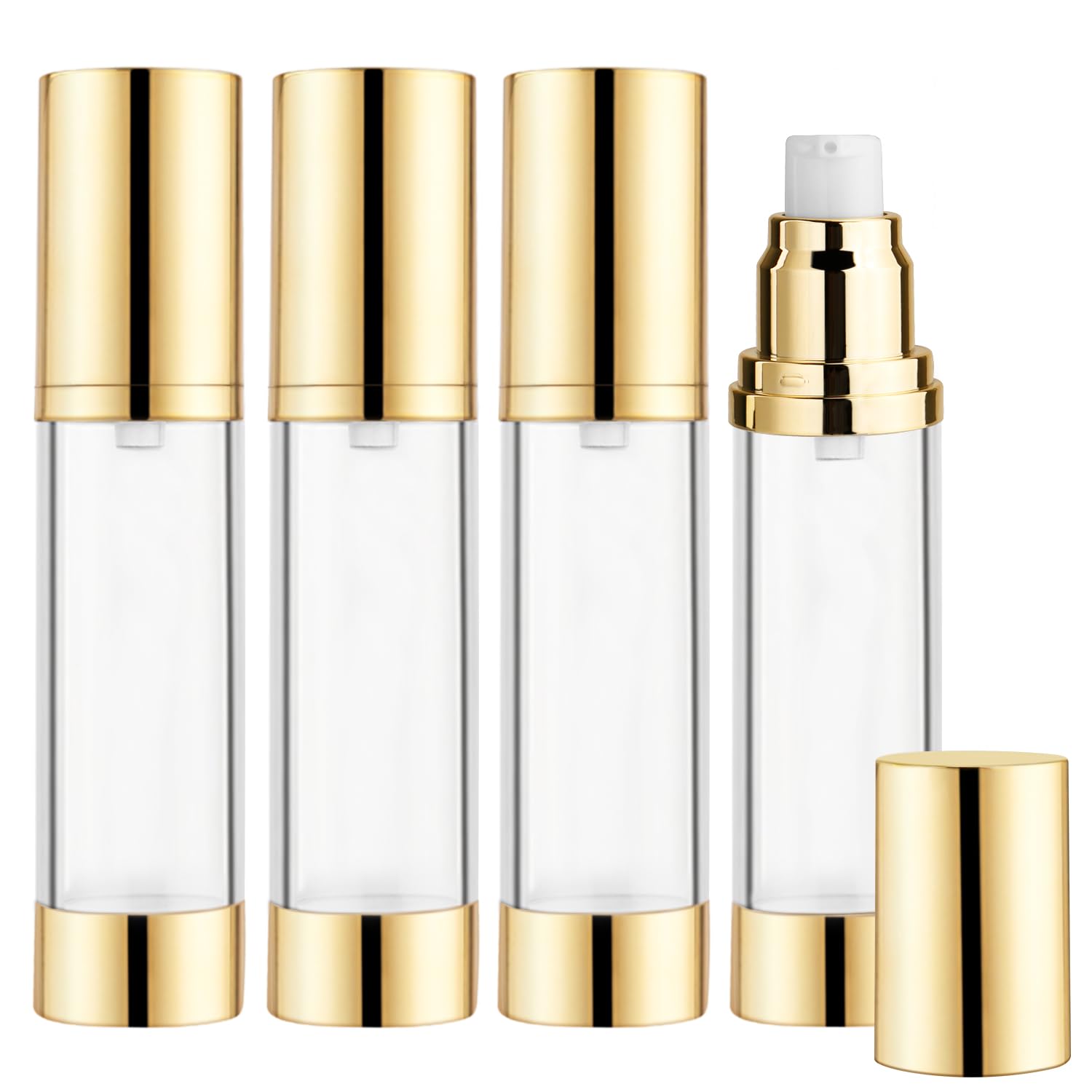 Bosmiow 4Pcs 50Ml/1.7Oz Long Airless Lotion Pumprefillable Vacuum Bottles Travel Size Makeup Foundations Dispensers,Face Cream C