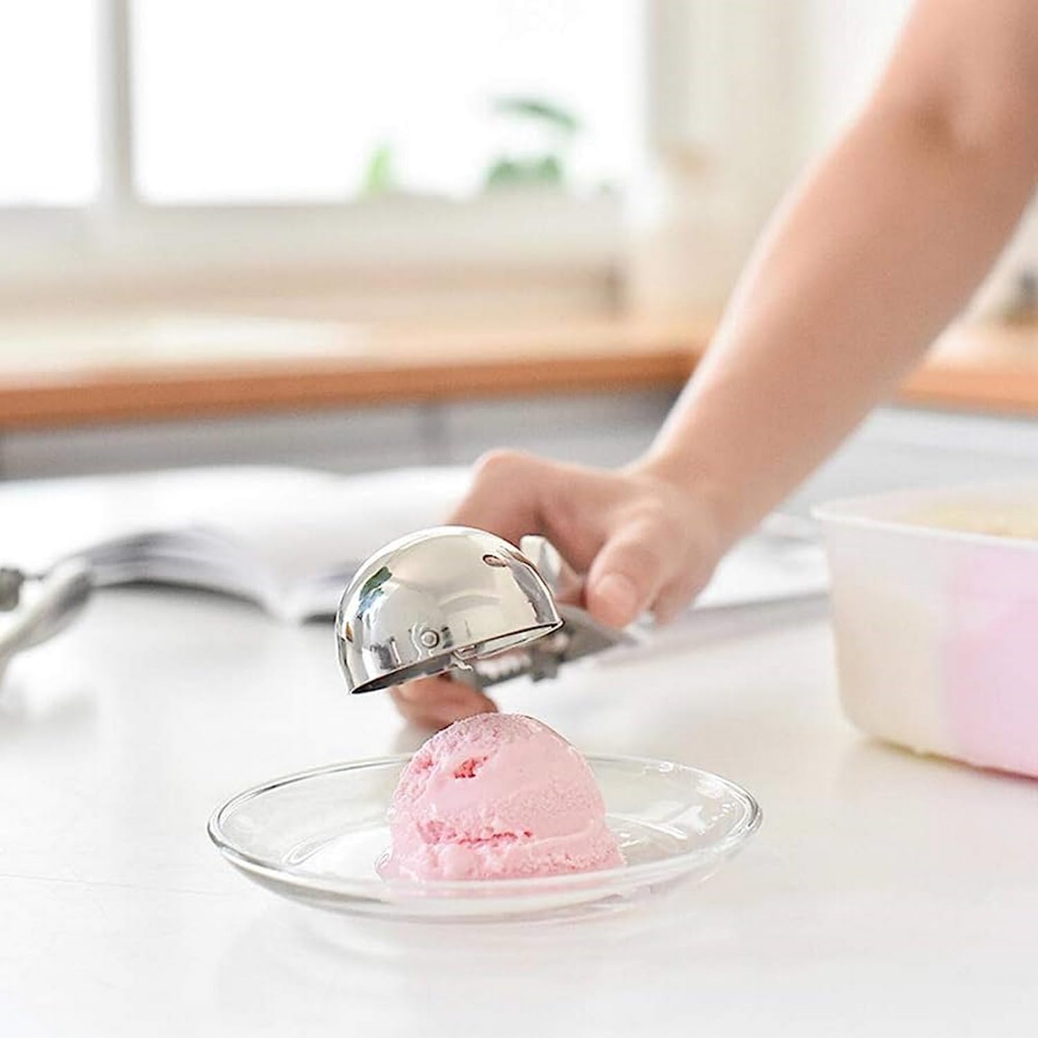 Ice Cream Scoop, 3Pcs Cookie Scoop Set, 18/8 Stainless Steel Cookie Dough Scoop, Cookie Scoops For Baking Set Of 3, Ice Cream Sc