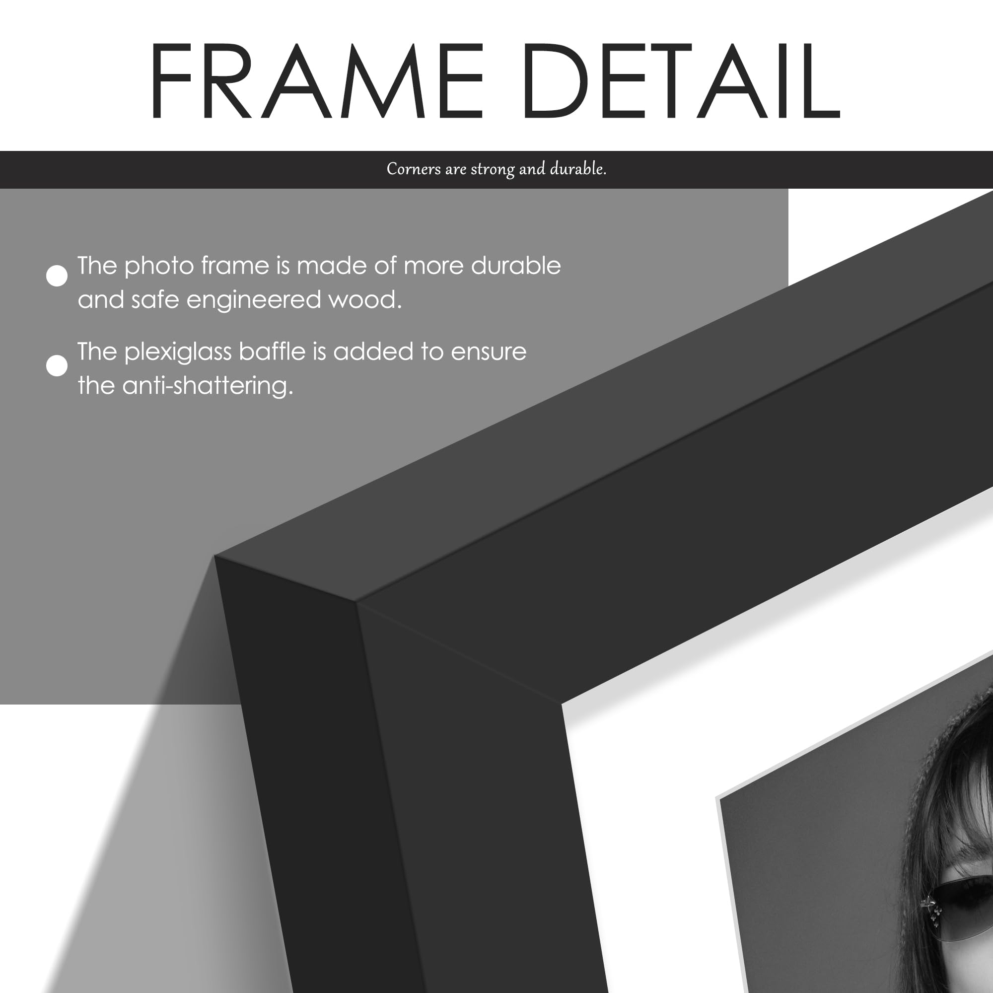 DUENPY 8x15 Collage Picture Frame, 4x6 Collage Picture Frame, Displays Three 4x6 inch Photos, Wall Decor Wall Hanging or Tableto