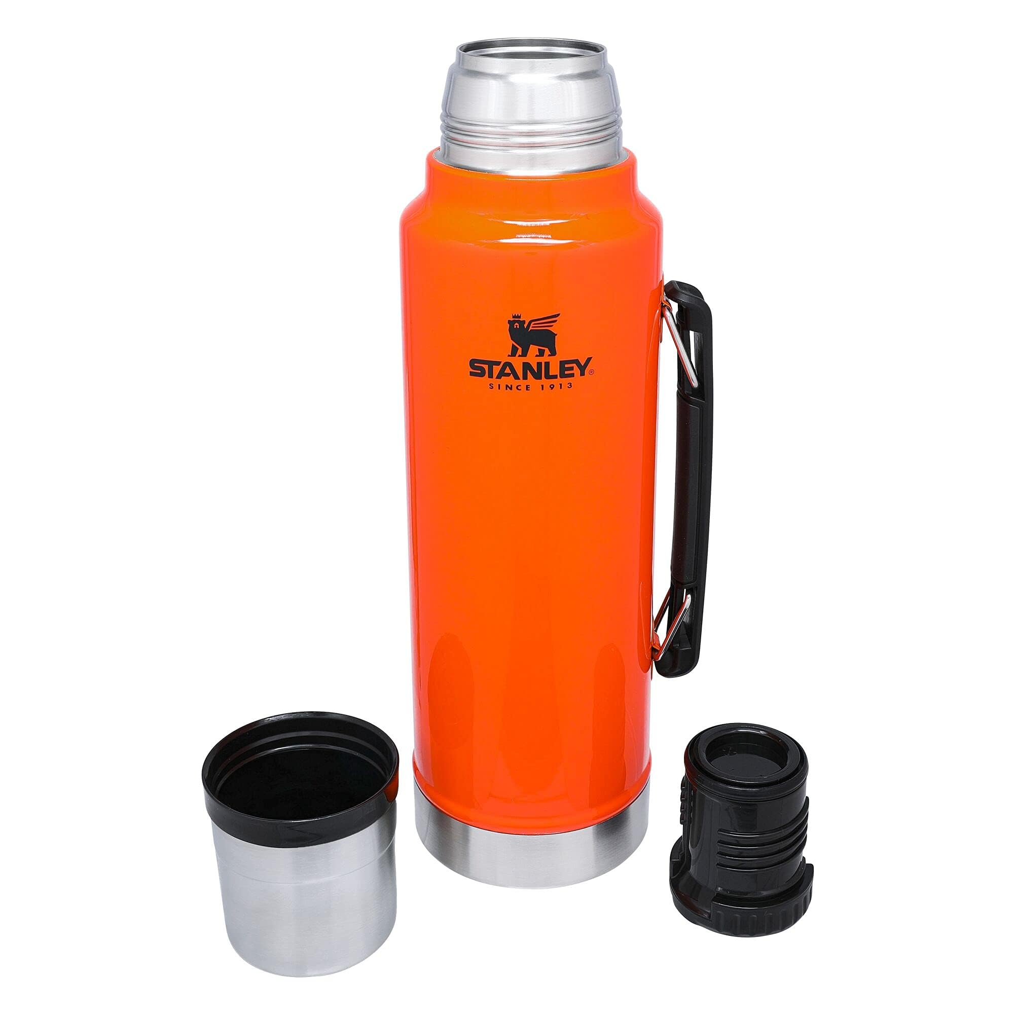 Stanley Classic Vacuum Insulated Wide Mouth Bottle - Blaze Orange - Bpa-Free 18/8 Stainless Steel Thermos For Cold & Hot Beverag
