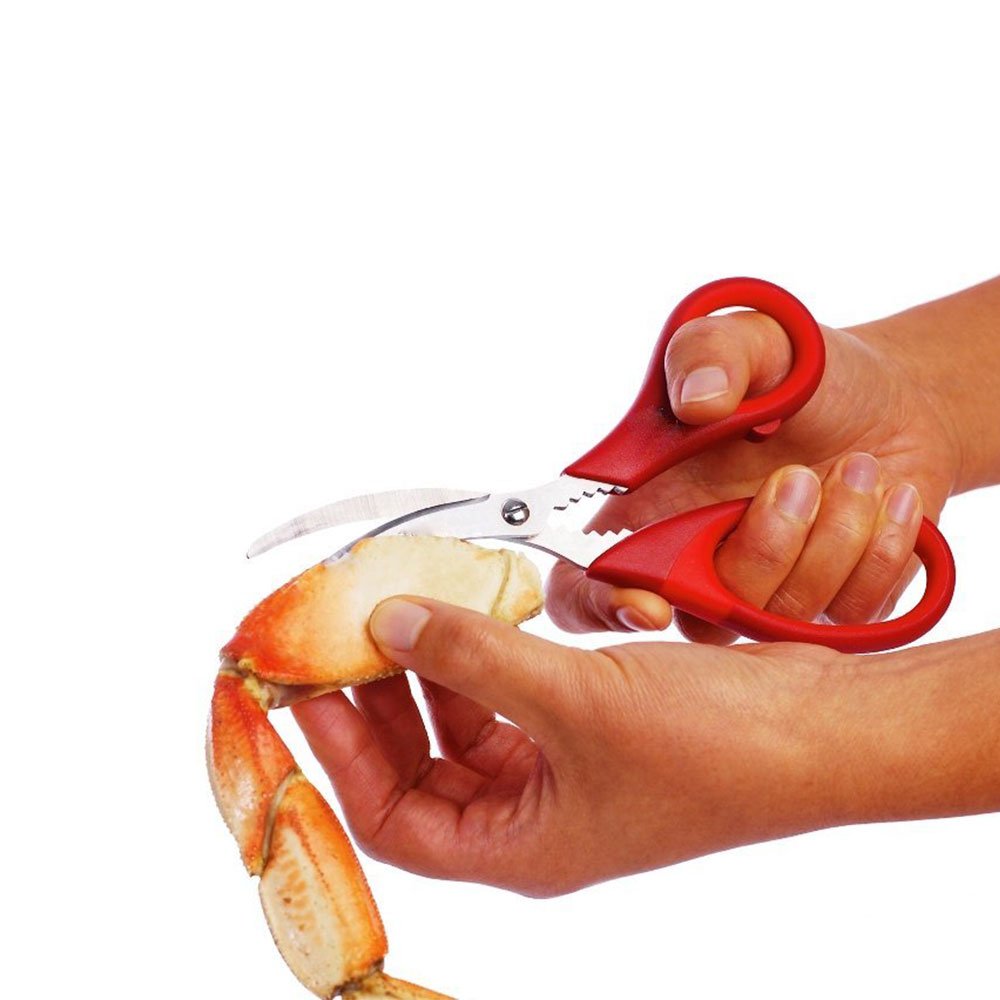A-Parts 1Pc Multifunction Seafood Scissors, Shrimp Cracker, Shrimp Deveiner, Lobster Scissors Tool