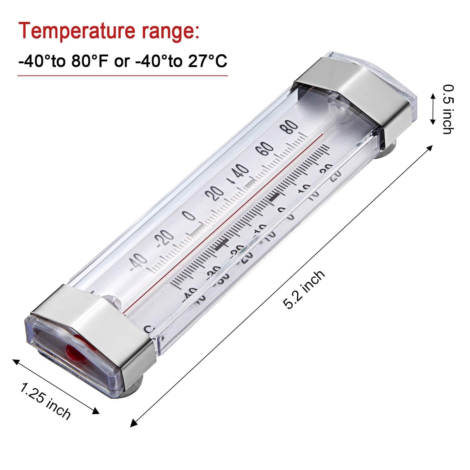 Gerusea 12 Pack Fridge Refrigerator Freezer Thermometer