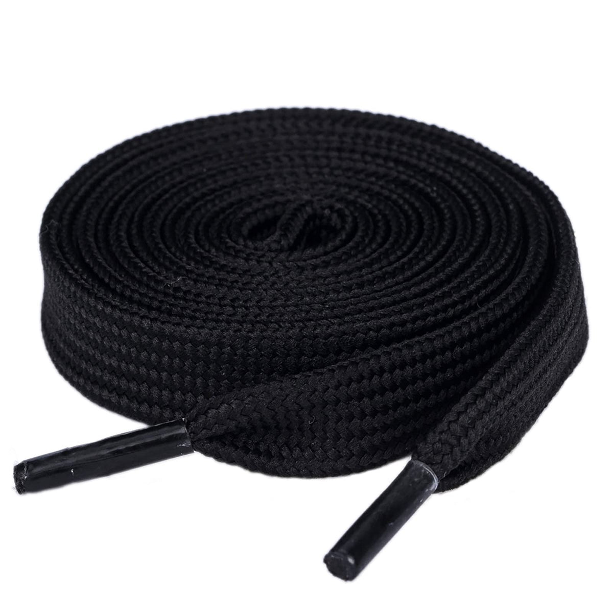 Olukssck 1 Pair Flat Shoe Laces For Sneakers, 25 Wide Athletic Shoelaces Black 28 Inch(71Cm)