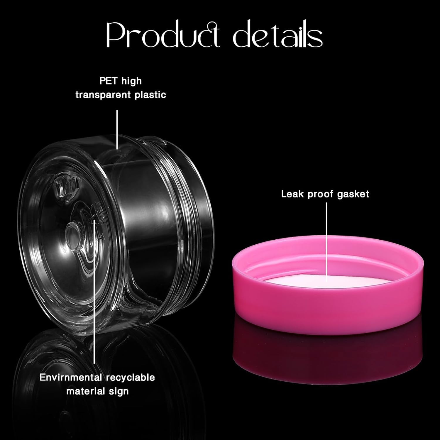 Satinior 12 Pack 1 Oz Plastic Container Jars With Lids Round Clear Travel Cosmetic Container Slime Jars For Toiletries, Lotion,