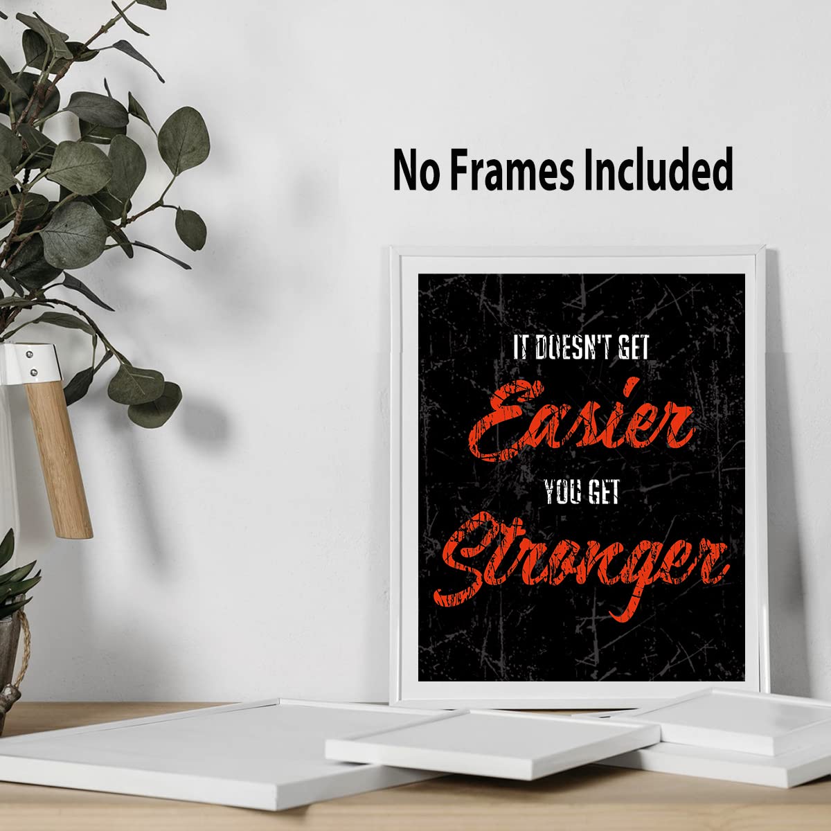 Hlniuc Motivational Sayings Art Prints, Inspirational Workout Room Decor, Set Of 6 (8X10, Unframed), Positive Poster For Gym, Ex