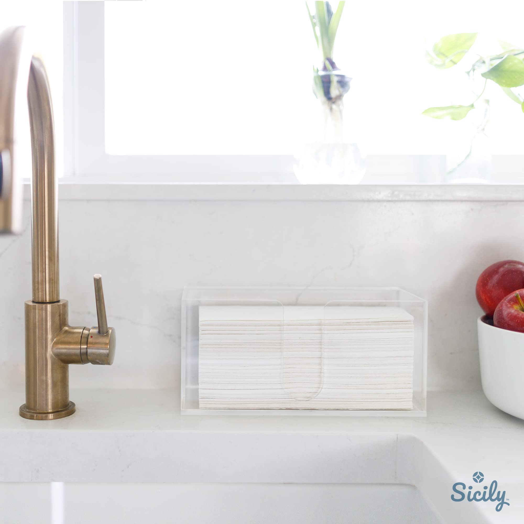 Acrylic Paper Towel Holder (5Mm Acrylic) Paper Towel Dispenser Countertop-Bathroom, Kitchen (10.75   W X 4.125   D X 5   H) Napk