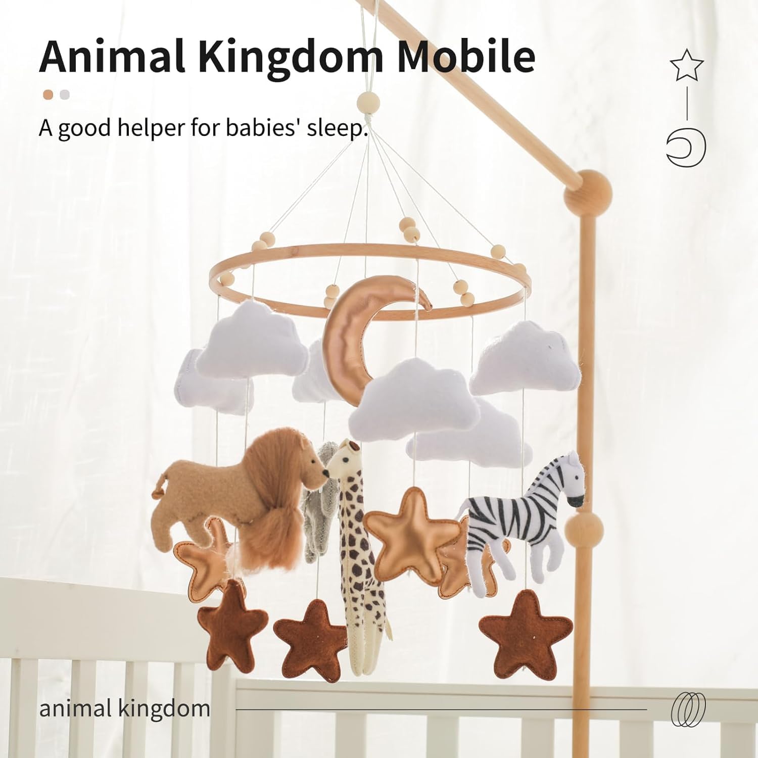 Ikubigu Baby Mobile for Crib, Baby Crib Mobile for Boys Girls, Baby Mobile for Bassinet, Boho Nursery Mobile, Nursery Decor Them