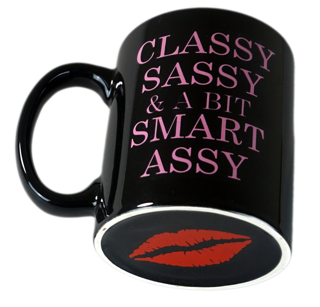 Funny Guy Mugs Classy Sassy and A Bit Smart Assy Ceramic Coffee Mug - 11oz - Ideal Funny Coffee Mug for Women and Men - Hilarious Novelty Coffee Cup with Witty Sayings