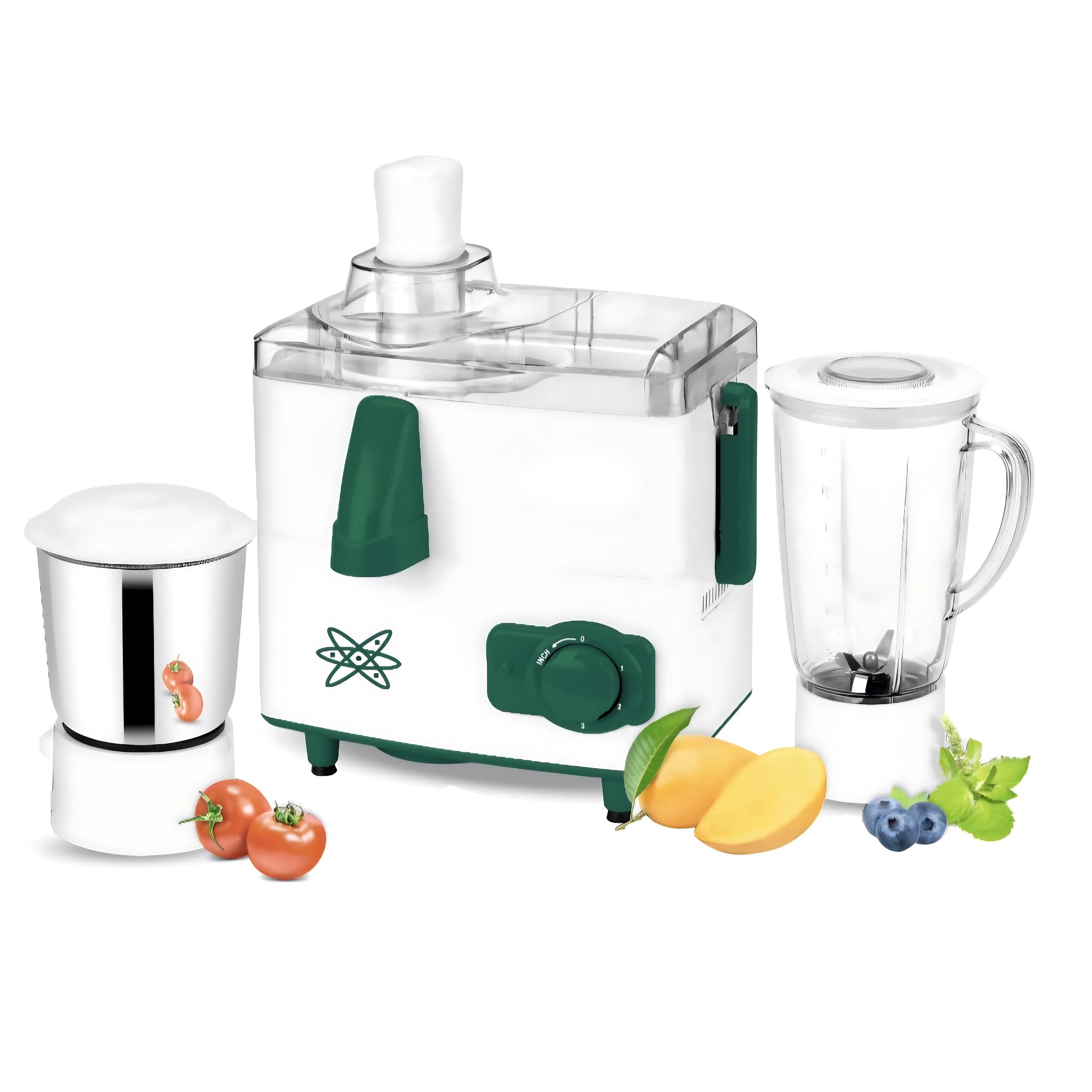 Electric Juicer Machine  500W HighSpeed Juice Extractor For Fruits & Vegetables, Easy Clean With 1 Stainless Steel 1 Transpare