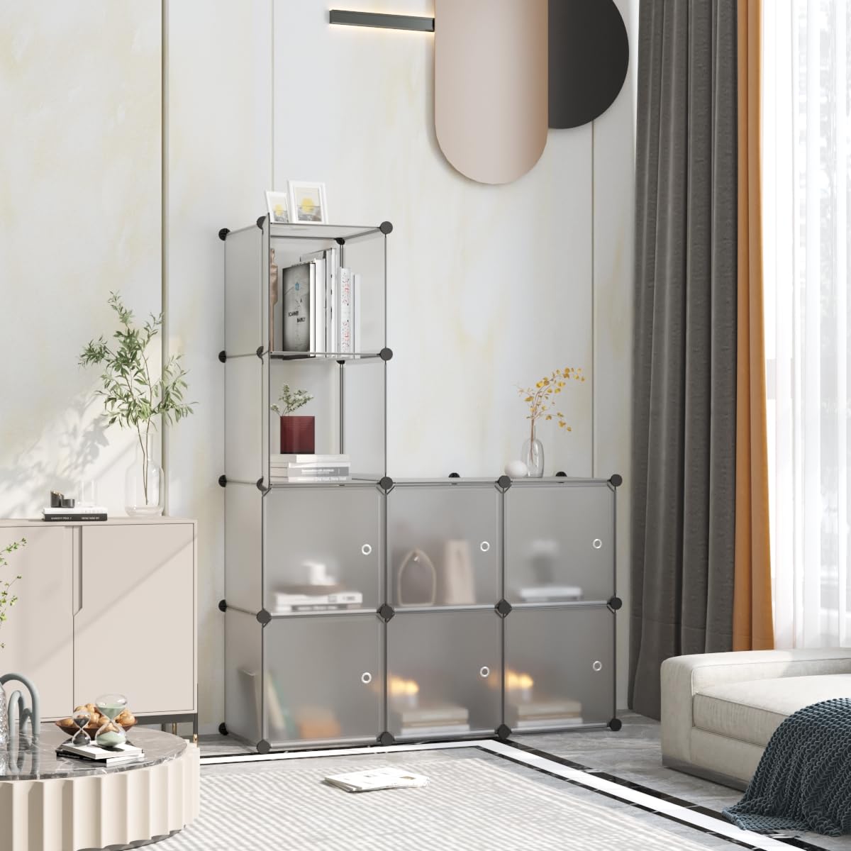 Home Cube Collapsible Wardrobe Organizer With Door 8 Cube Storage Organizer Closet Organizer For Clothes Book Toys Stackable Det