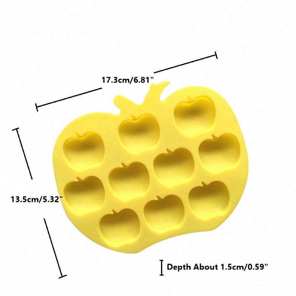 2-Pack Apple Silicone Molds - Moldfun Apple Mold For Chocolate, Cupcake Topper, Jello, Candy, Gummy, Ice Cube, Cookie, Muffin, M