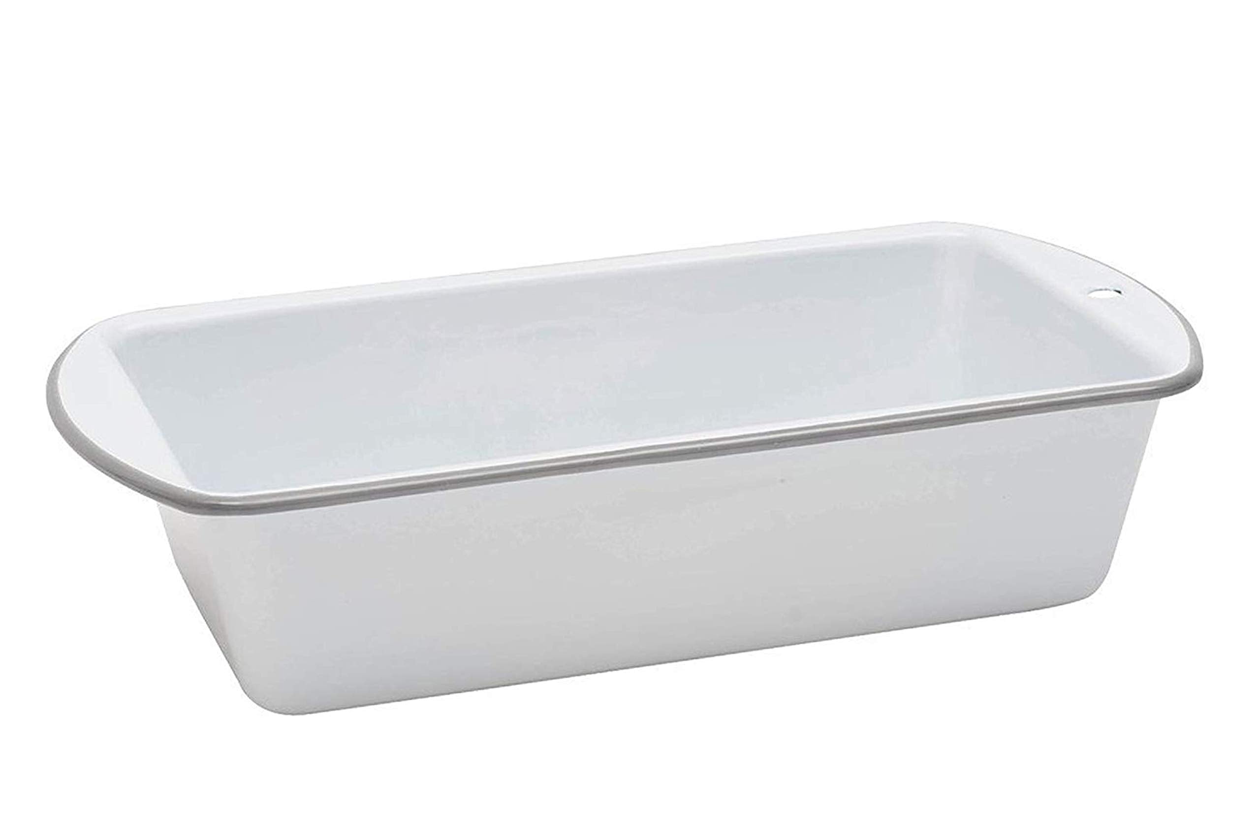 Crow Canyon Home Enamelware Loaf Pan, 9 x 5 inches, Vintage White/Grey