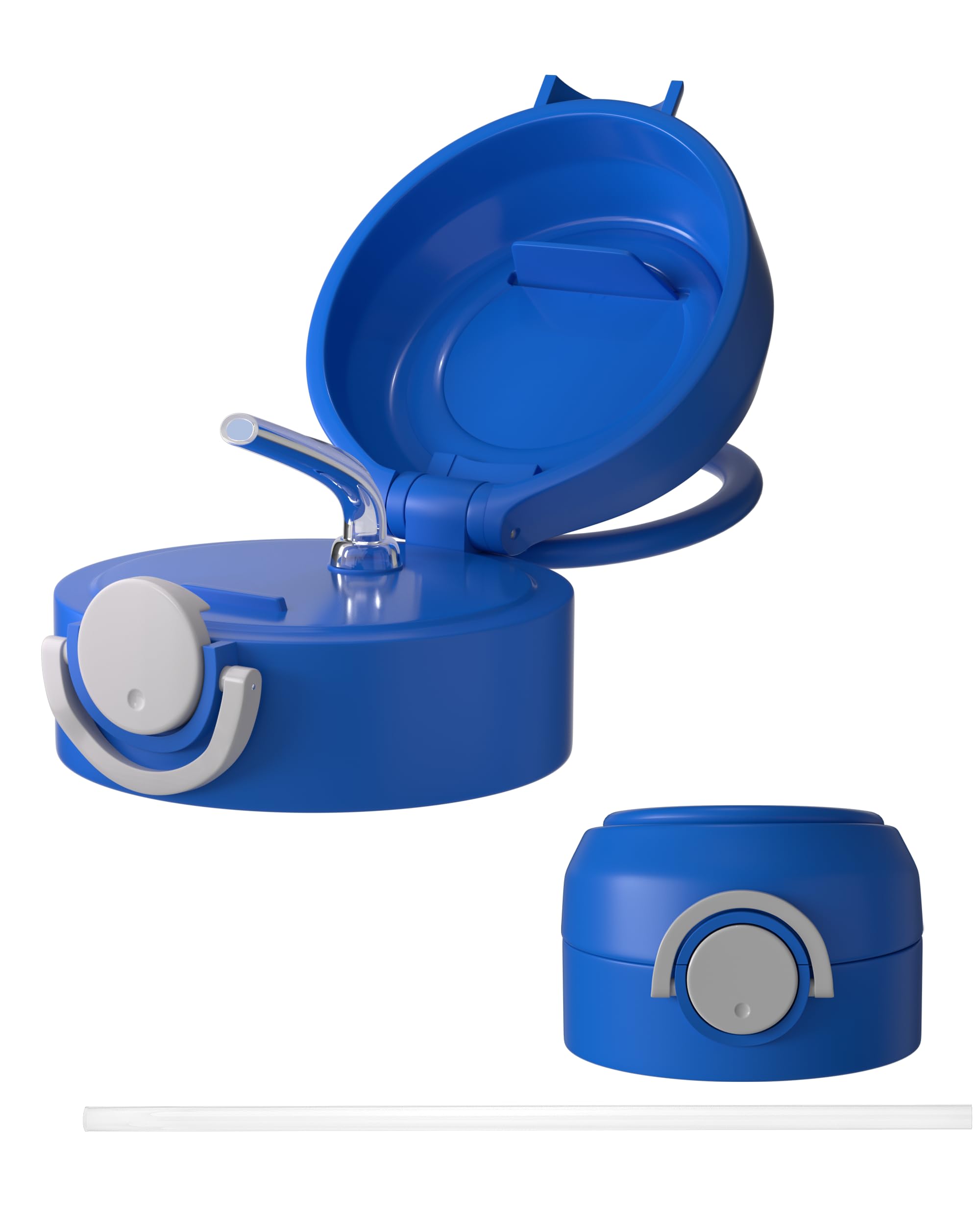 ZREGGUR 1 pcs 12oz Replacement Lid with Straw for Kid Tumbler, LeakProof and SpillProof Straw Lids for Brand, BPA Free, (blue)