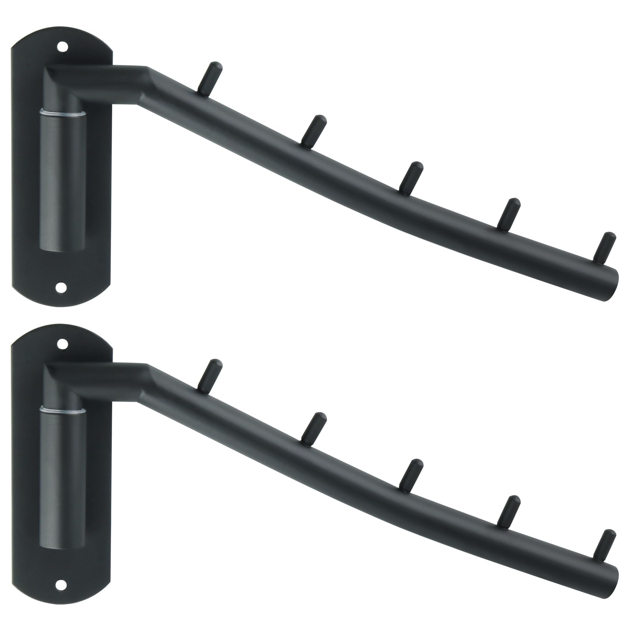 Alise Swing Clothes Hanger Rack,Black Garment Racks Wall Mounted Clothes Bar-Hanger Hooks Heavy Duty Folding Drying Rack Clothin