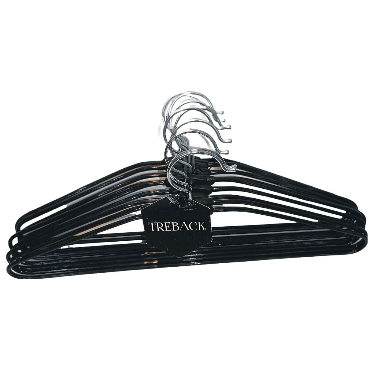 Treback Stainless Steel Hanger With Plastic Coating Black Color