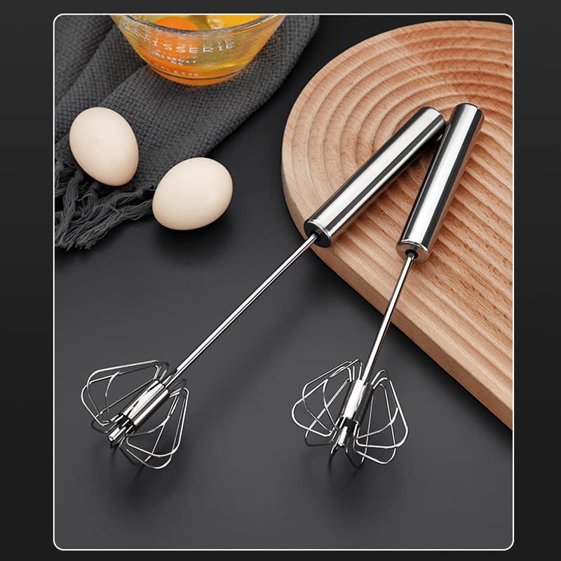 12 Inch Stainless Steel Semi-Automatic Whisk Handhold Push-Type Egg Beater For Home Kitchen Stainless Steel Eggbeater