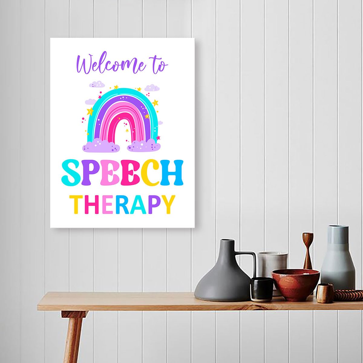 Listngbo Mental Health Canvas Wall Art,Welcome To Speech Therapy Health Clinic Motivational Quote Painting Prints Poster Ready T