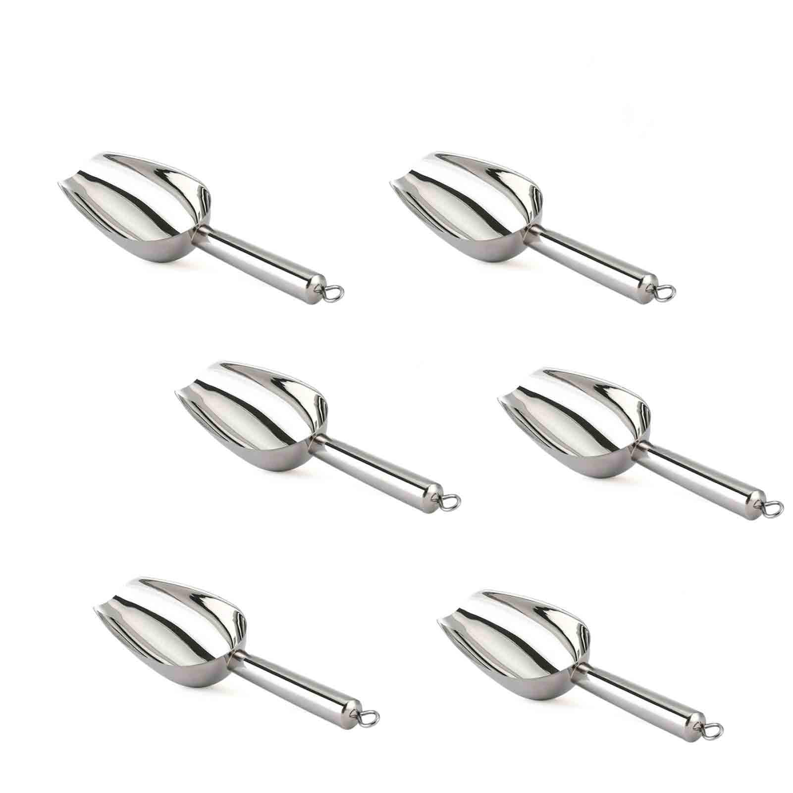 Teamfar Mini Scoop - 3 Oz, 6 Pcs Canister Scoops Small Ice Candy Scoop Stainless Steel For Kitchen Dispenser Buffet Jars, Rust F