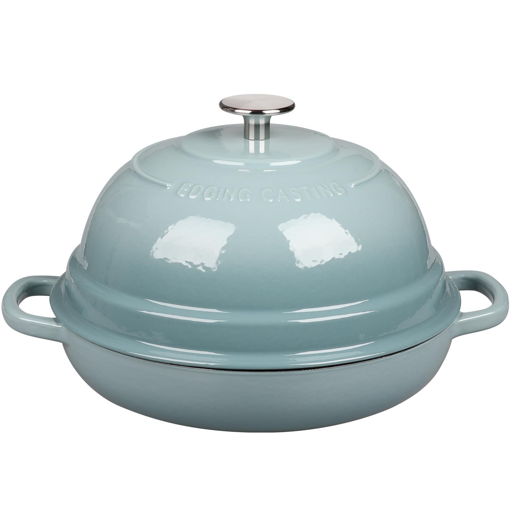 EDGING CASTING Enameled Cast Iron Dutch Oven Pot with Lid, Round Bread Oven for Homemade Sourdough Bread Baking, 6 Quart, Seasal