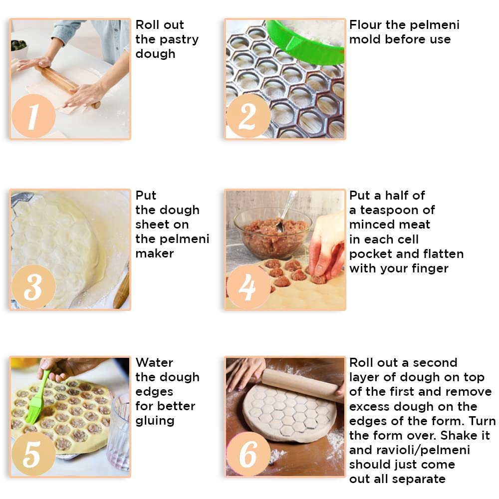 Russian Ravioli Maker Dumplings Mold - Pelmeni Maker - Pelmeni Metal Mold - Pelmeni Meat Dumplings - Dumplings Maker - Siberian Pelmeni Meat - Dumpling Maker Machine - Ravioli Cutter