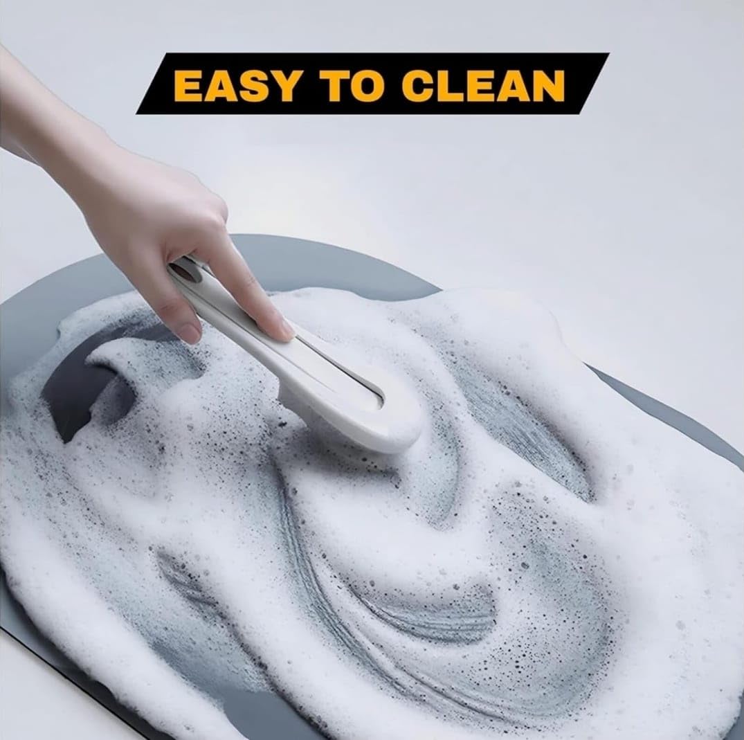 IDELLA Bathroom Mat,Door mat Door Mat, Rubber Non-Slip Quick Dry Rugs Fit Under Door Super Absorbent Thin Fashion Washable Oval