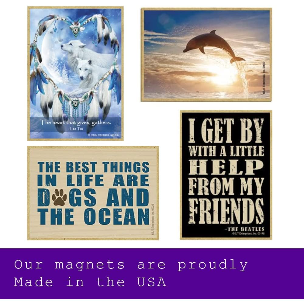 Sjt Enterprises, Inc. Never Rv Alone (Dog With Camper & Chair) - Wood Fridge Magnets Featuring Artwork Of Dog Is Good - Measures