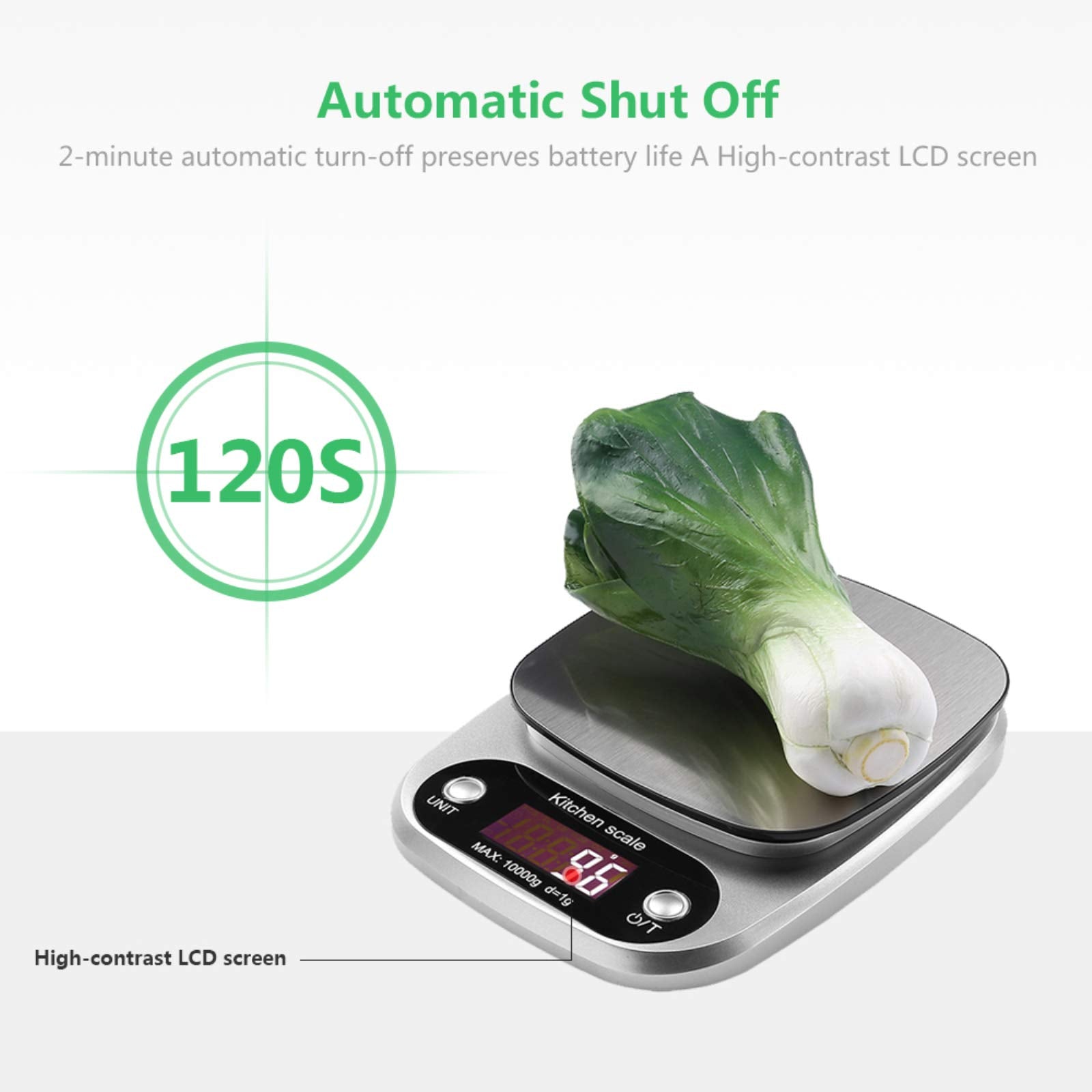 Digital Food Scale  22 lbs/10kg Multifunction Kitchen Scale with Large Back-lit LCD Display and Tare Function for Cooking Baking Diets