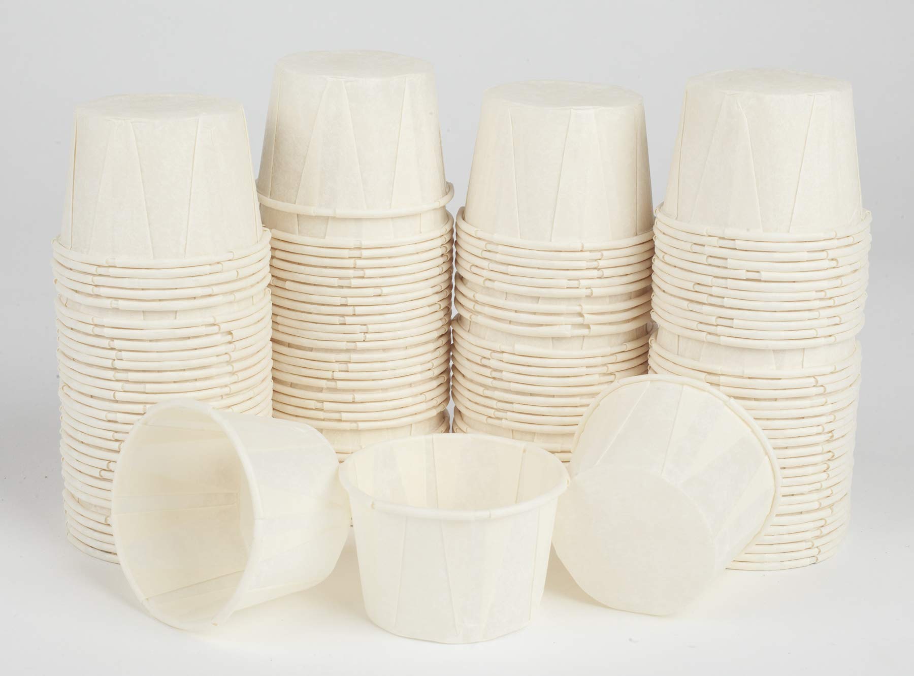 Golden Apple, 2oz-250ct White Treated Paper Souffle Portion Cups for Measuring, Medicine, Samples, Jello Shots,Harvest Paper. Co