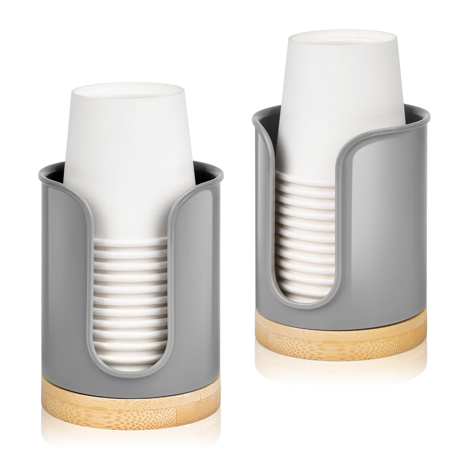 Bathroom Cup Holder - Small Cup Dispenser For Dixie 3 Oz Bathroom Cups, 3 4 Ounce Mouthwash Cup Dispenser - Pc/Bamboo, Grey, Pac