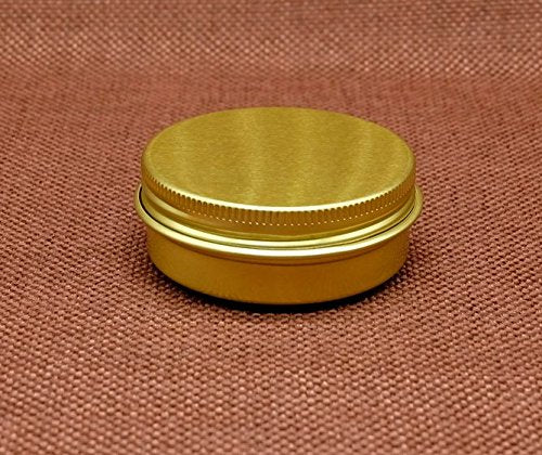 2 Oz.Tins Gold Aluminum Metal Tin Round Screw Top Lid Containers Metal Storage Tin Jars Aluminum Tin Cans Travel Storage Tins Fo
