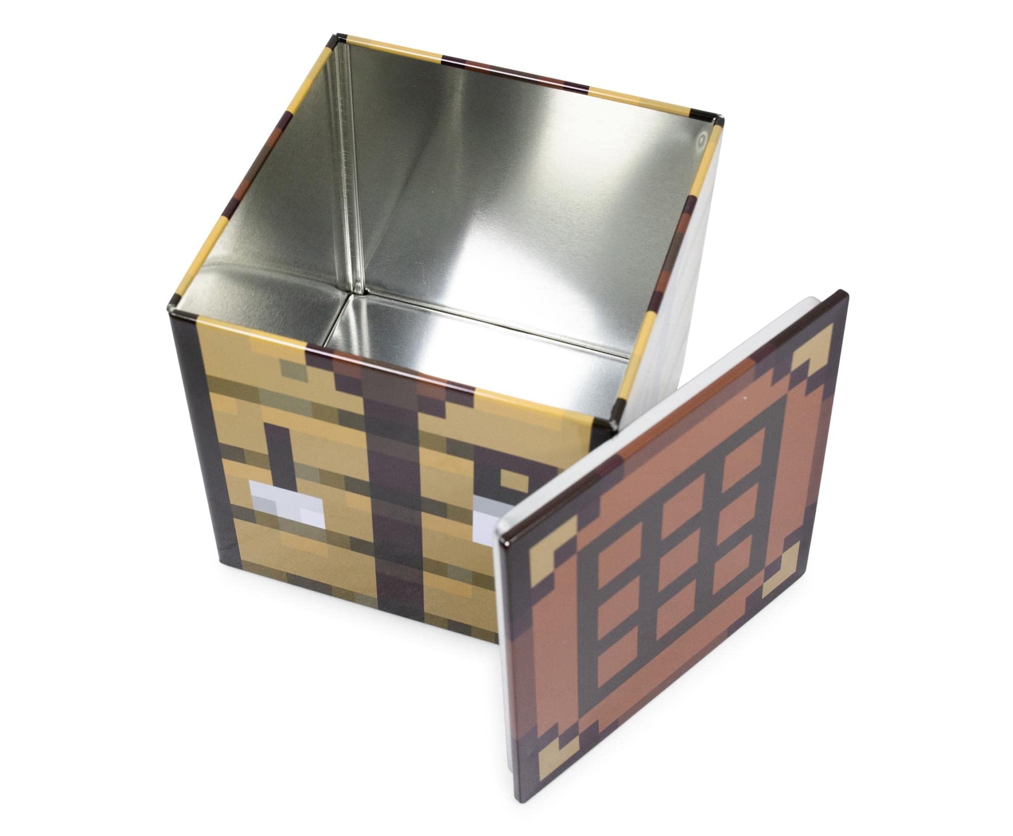 Minecraft Crafting Table 4-Inch Tin Storage Box Cube Organizer With Lid | Basket Container, Cubby Cube Closet Organizer, Home De